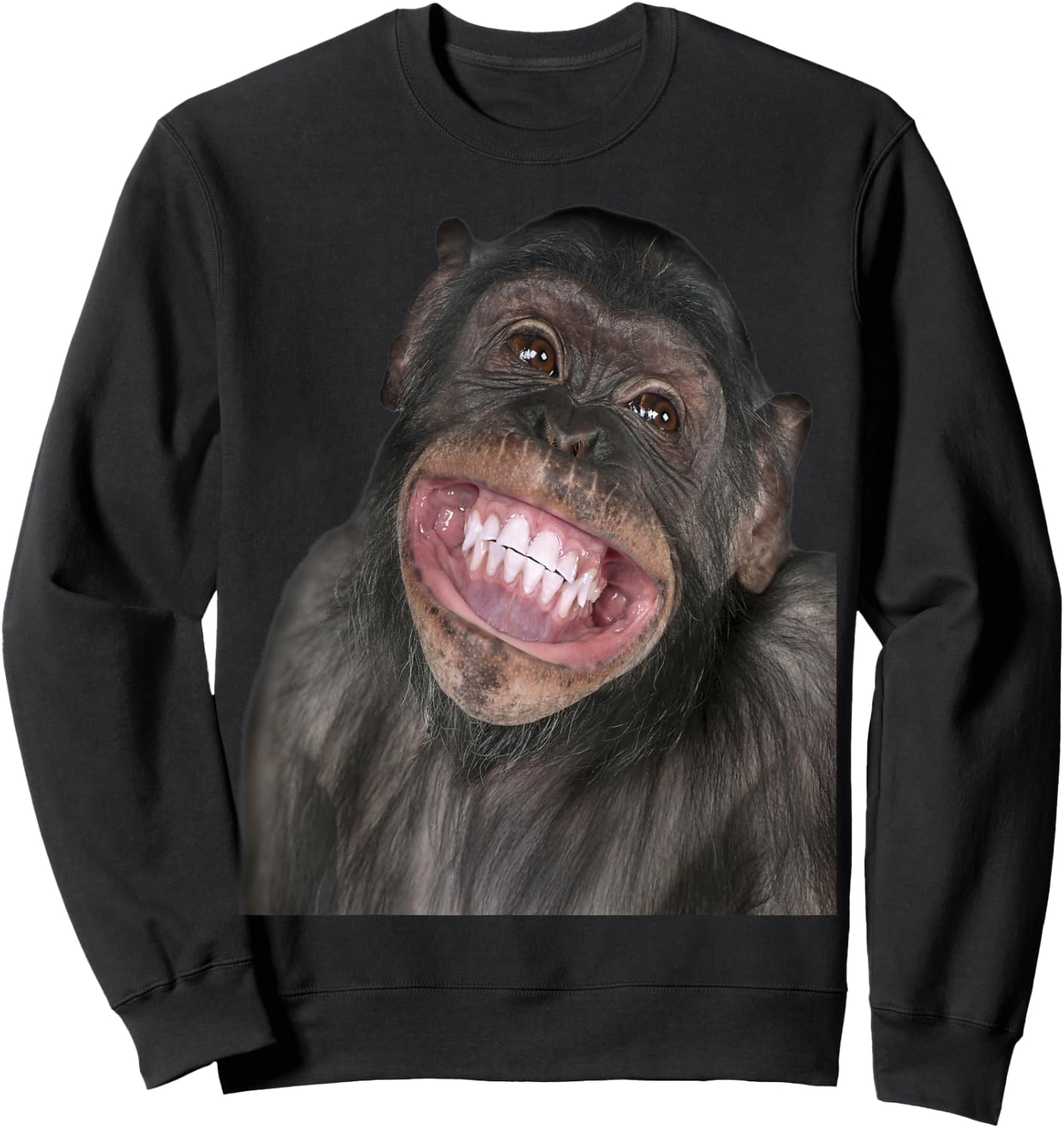 Smiling Chimpanzee Sweatshirt - Sweatshirt | Black