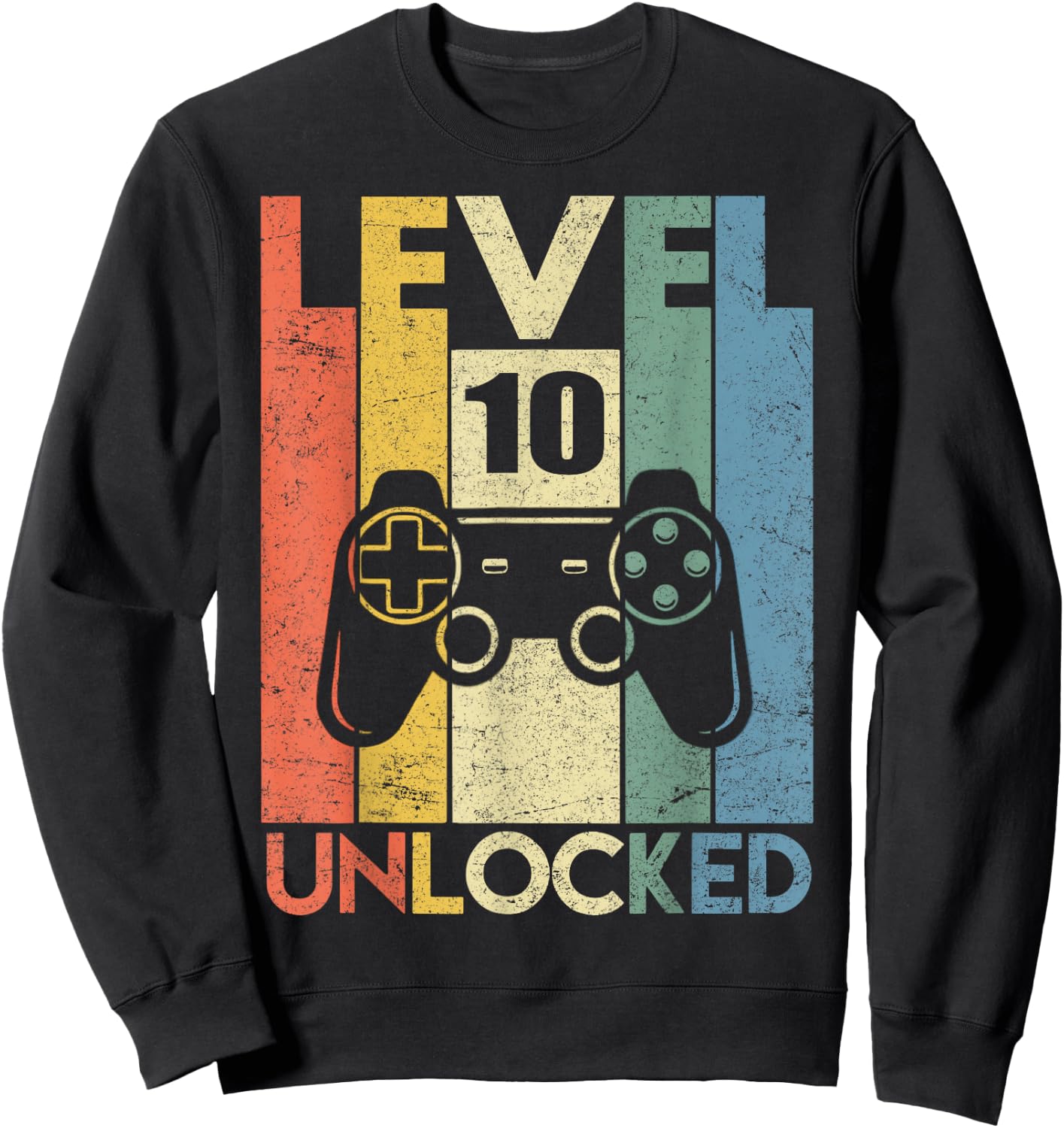Level 10 Unlocked Funny Video Gamer 10th Birthday Gift Sweatshirt - Sweatshirt | Black
