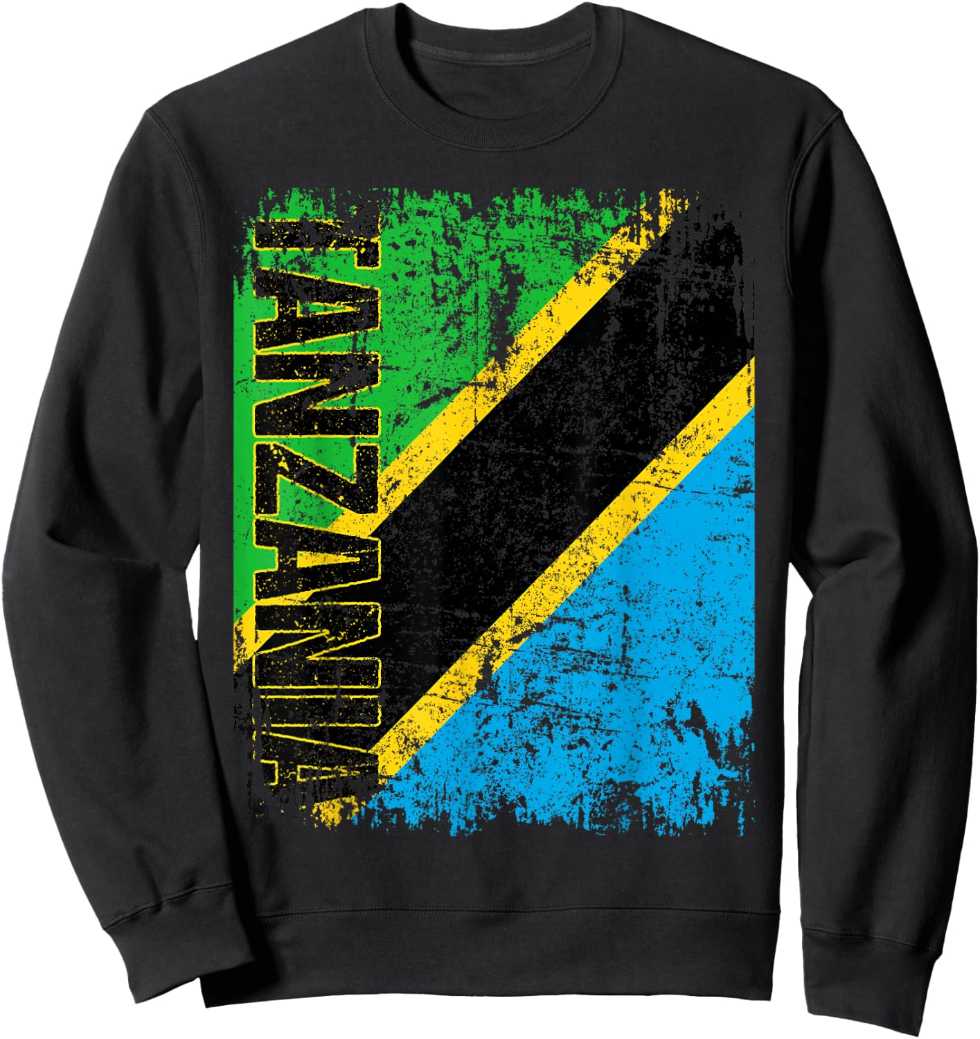 TANZANIA Flag Vintage Distressed TANZANIA Sweatshirt - Sweatshirt | Black