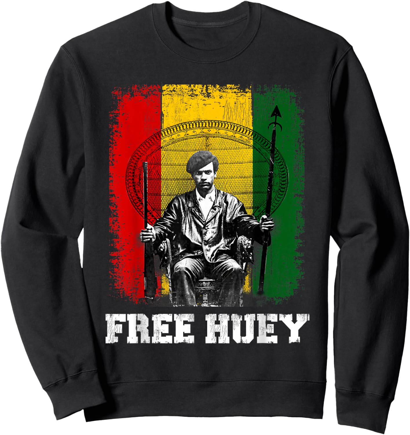 Free Huey - Black History & African Roots Afro Empowerment Sweatshirt - Sweatshirt | Black