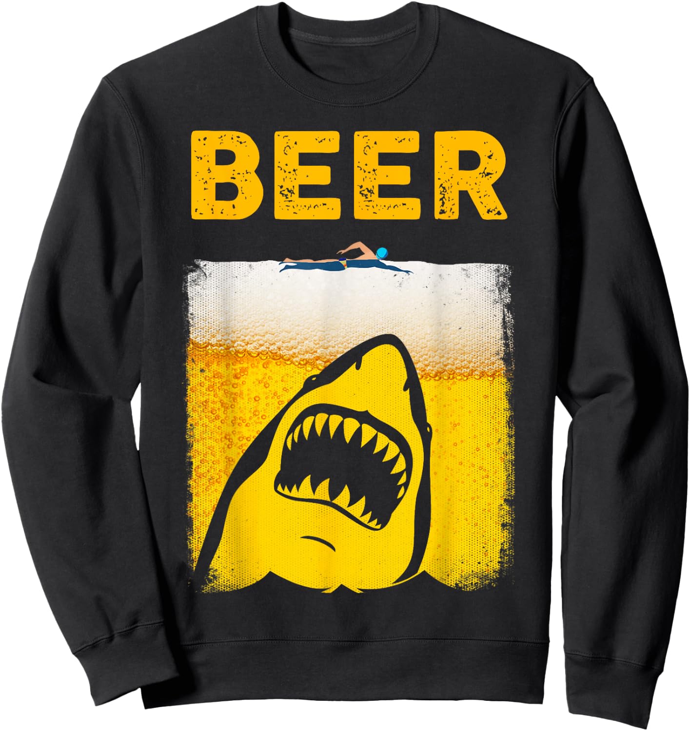 Beer Parody Shark Swimmer Great Funny Gift Beer Lovers Sweatshirt - Sweatshirt | Black