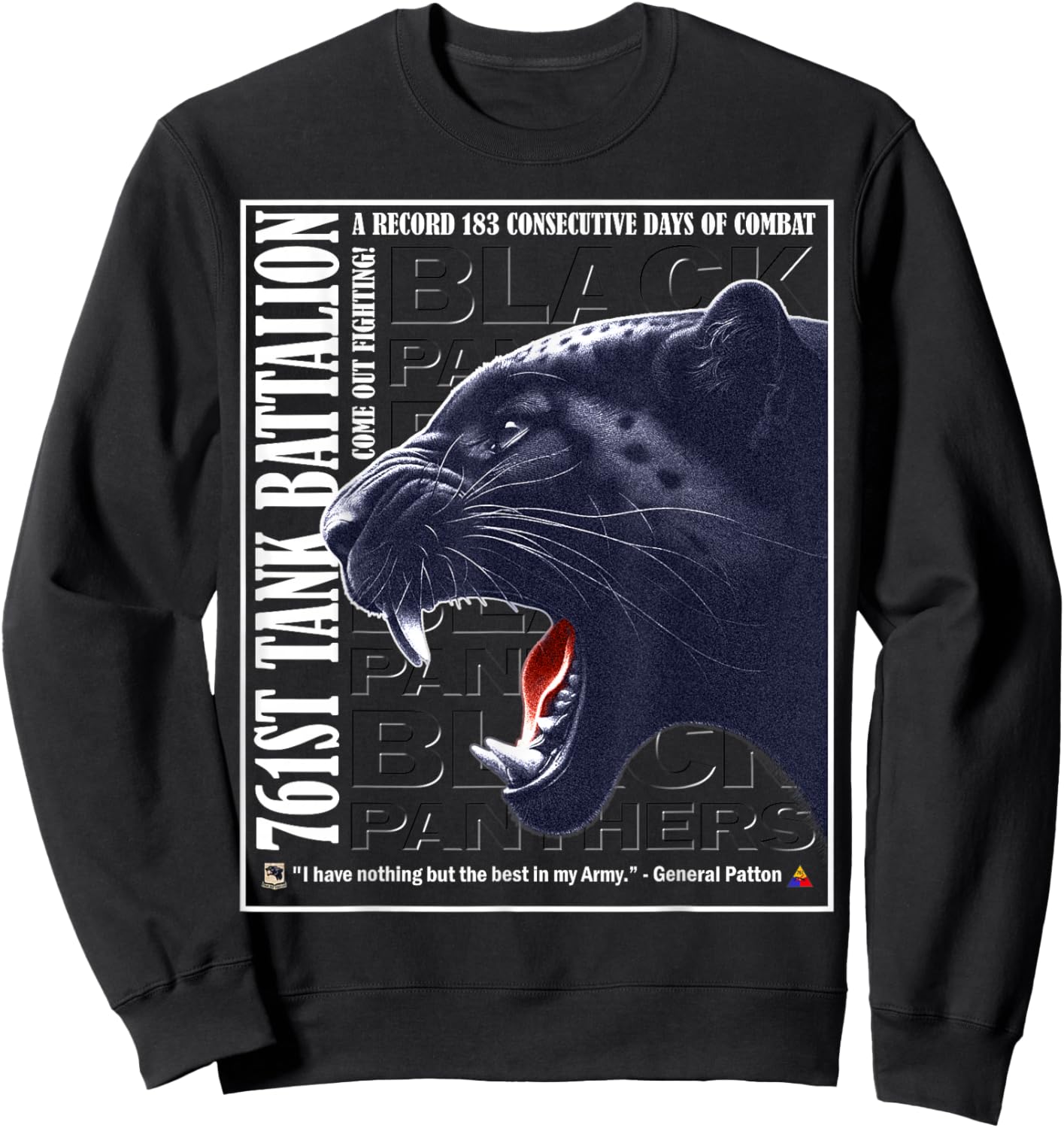761st Tank Battalion Black Panthers - WWII History Design Sweatshirt - Sweatshirt | Black