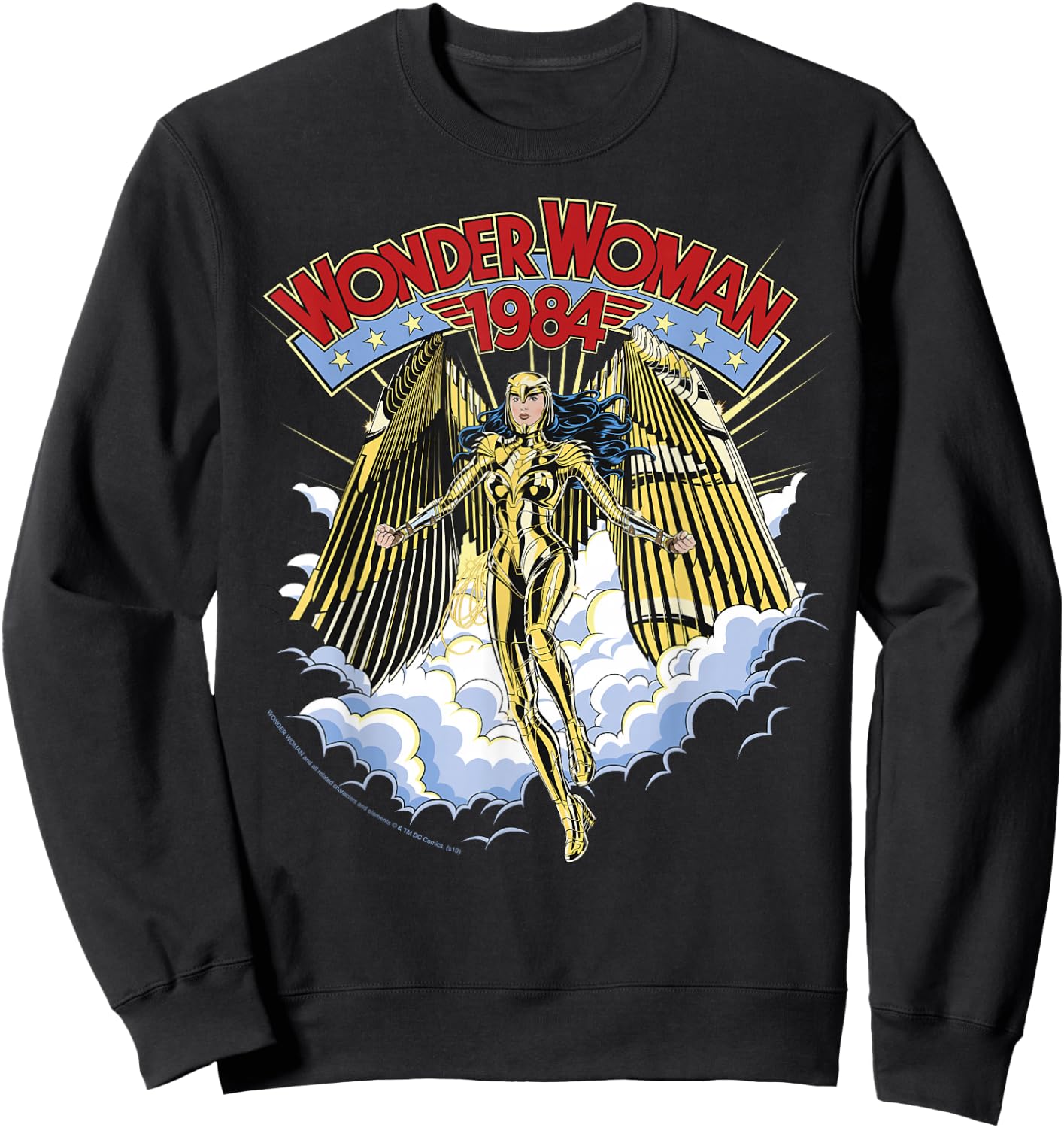 DC Comics Wonder Woman 1984 Gold Suit Clouds Portrait Sweatshirt - Sweatshirt | Black