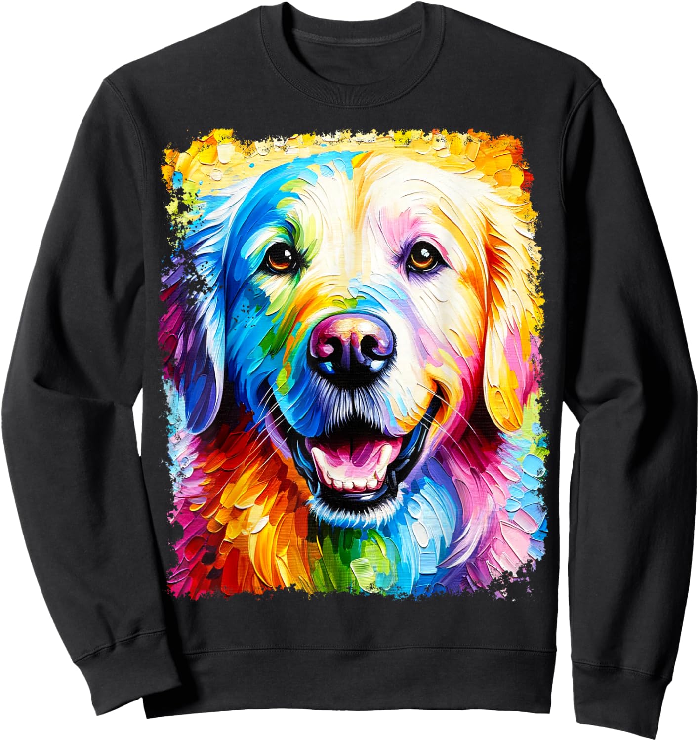 Rainbow Golden Retriever Sweatshirt - Sweatshirt | Black