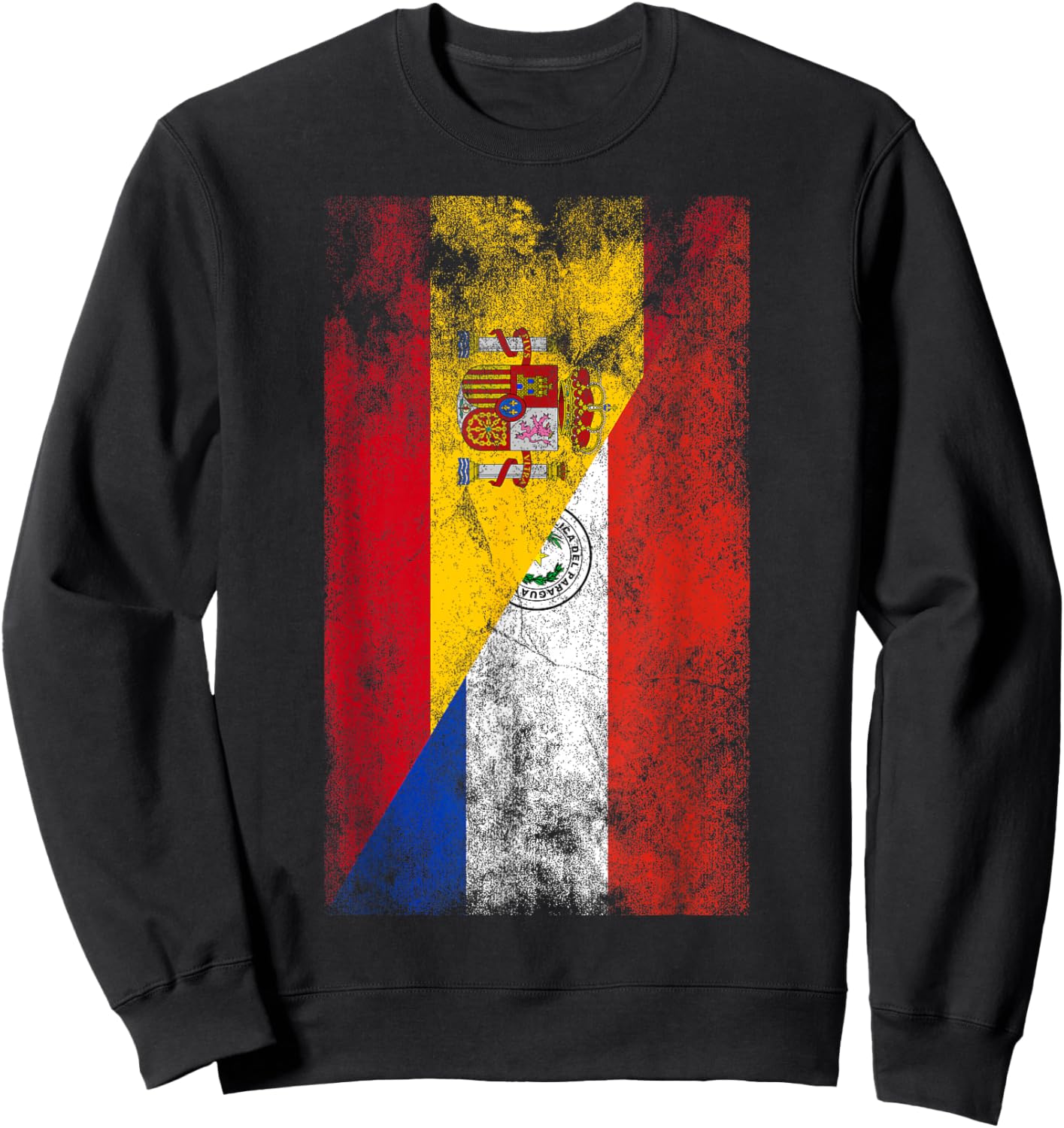 Spain & Paraguay Flags - Spanish Paraguayan Sweatshirt - Sweatshirt | Black