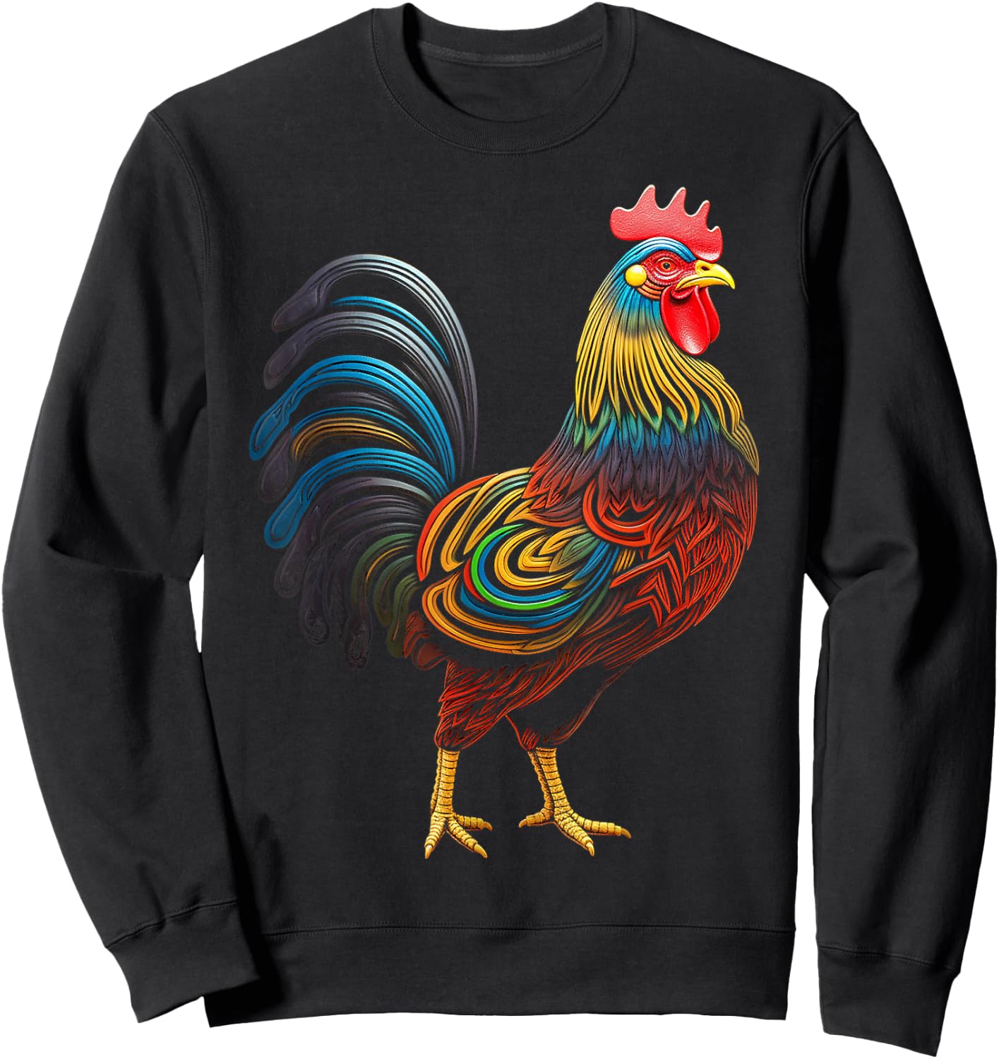 Chicken Abstract Colorful Art Animal Graphic Chicken Sweatshirt - Sweatshirt | Black