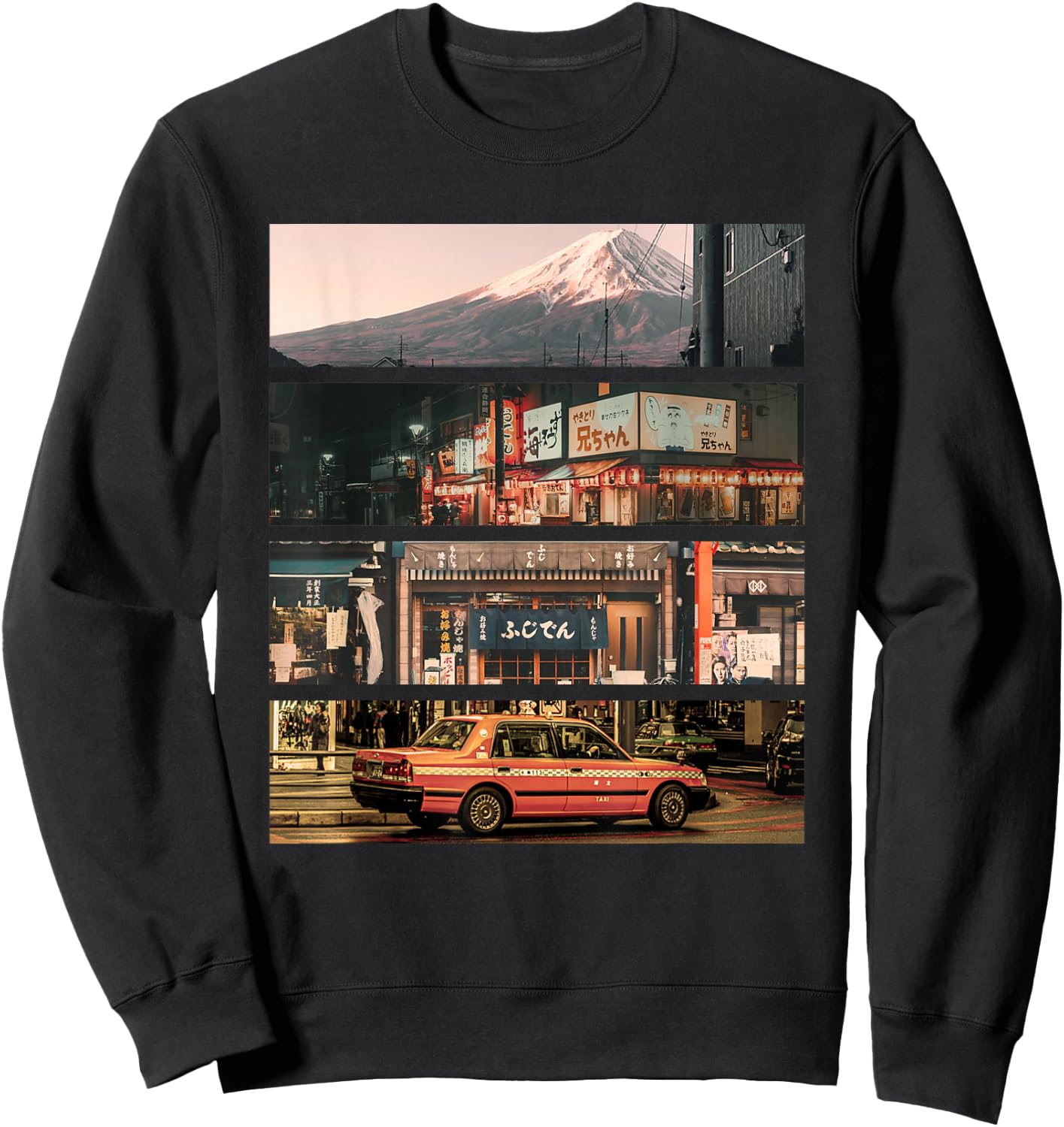 Aesthetic Style Vaporwave Japan 80s 90s Tokyo Osaka Sweatshirt - Sweatshirt | Black