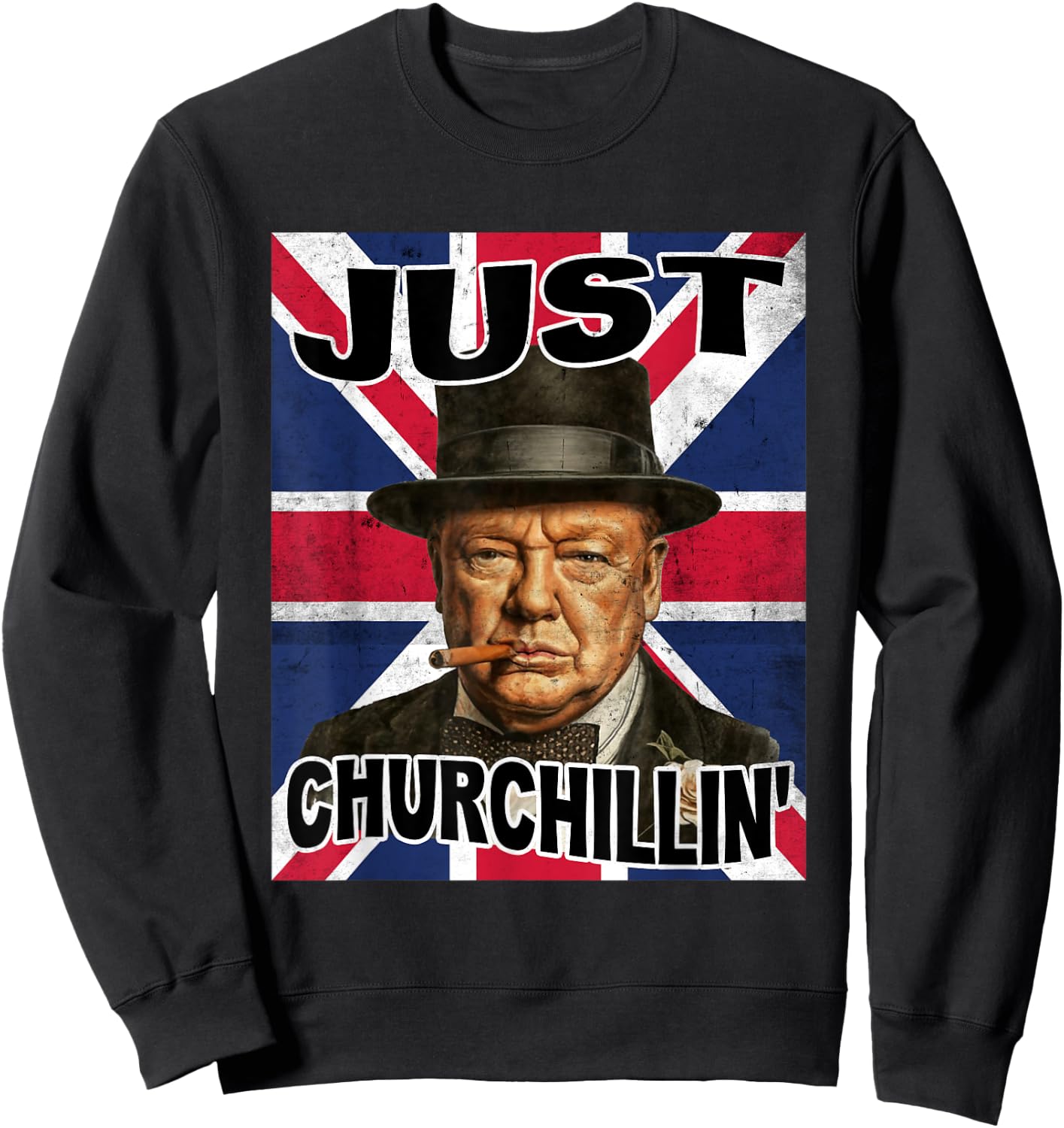Retro Winston Churchill Shirt Costume For Kids Boys Men Sweatshirt - Sweatshirt | Black