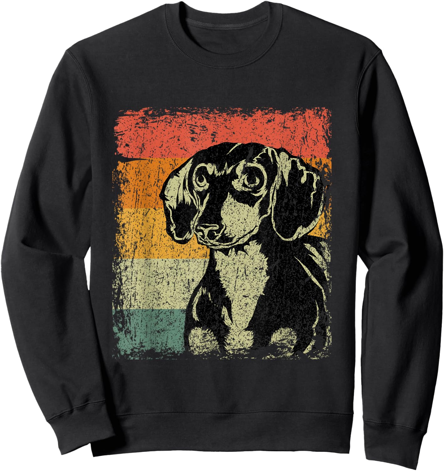 Retro Doxie Wiener Dog Gift Vintage Dachshund Men Women Kids Sweatshirt - Sweatshirt | Black