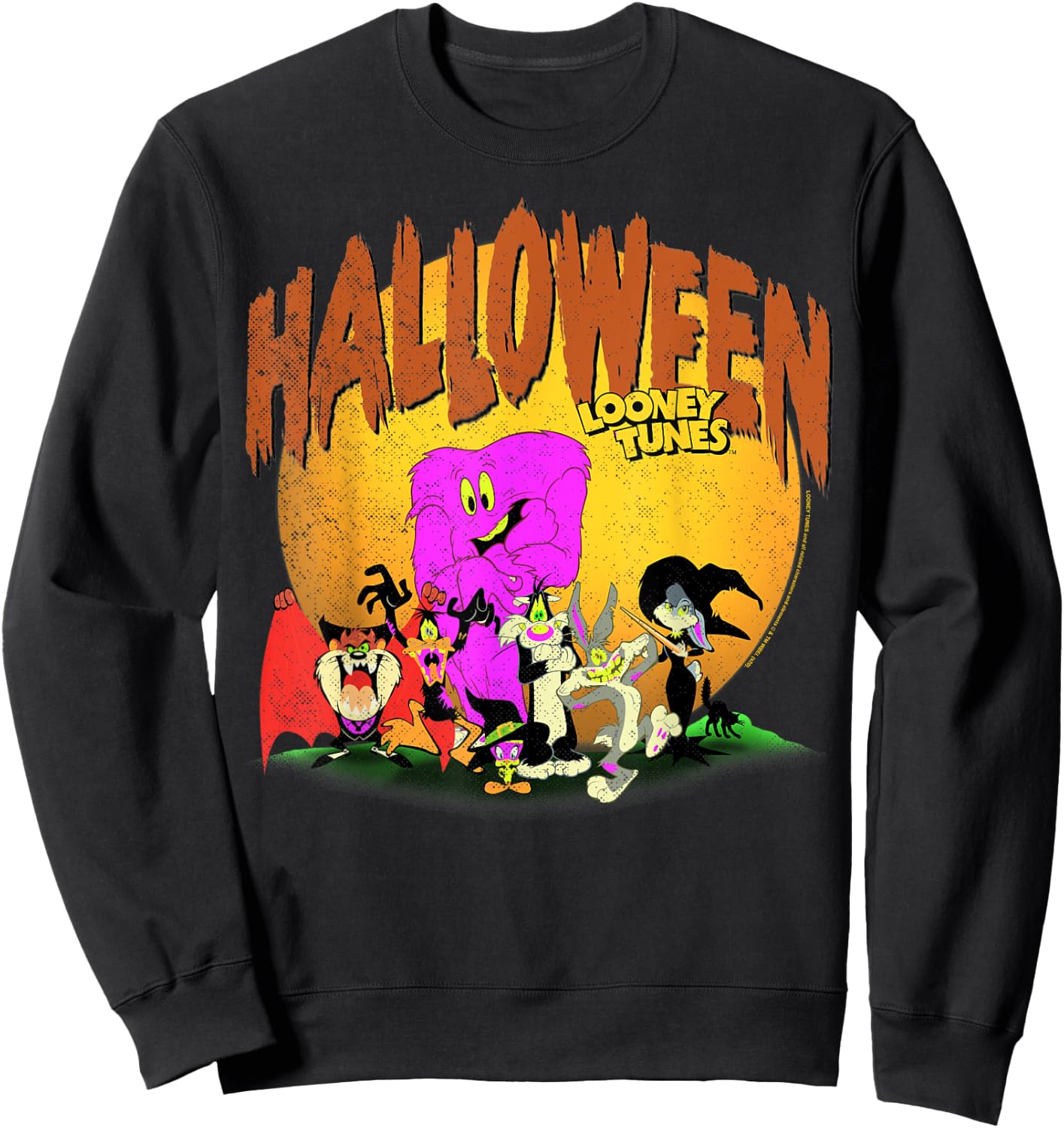 Looney Tunes Halloween Night Group Shot Sweatshirt - Sweatshirt | Black