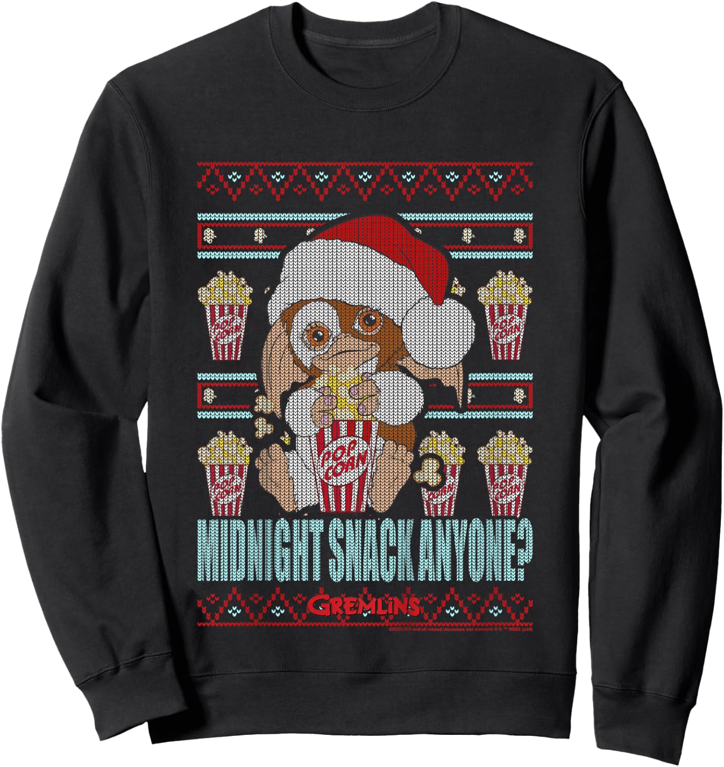 Kids Gremlins Christmas Midnight Snack Anyone Ugly Sweater Sweatshirt - Sweatshirt | Black