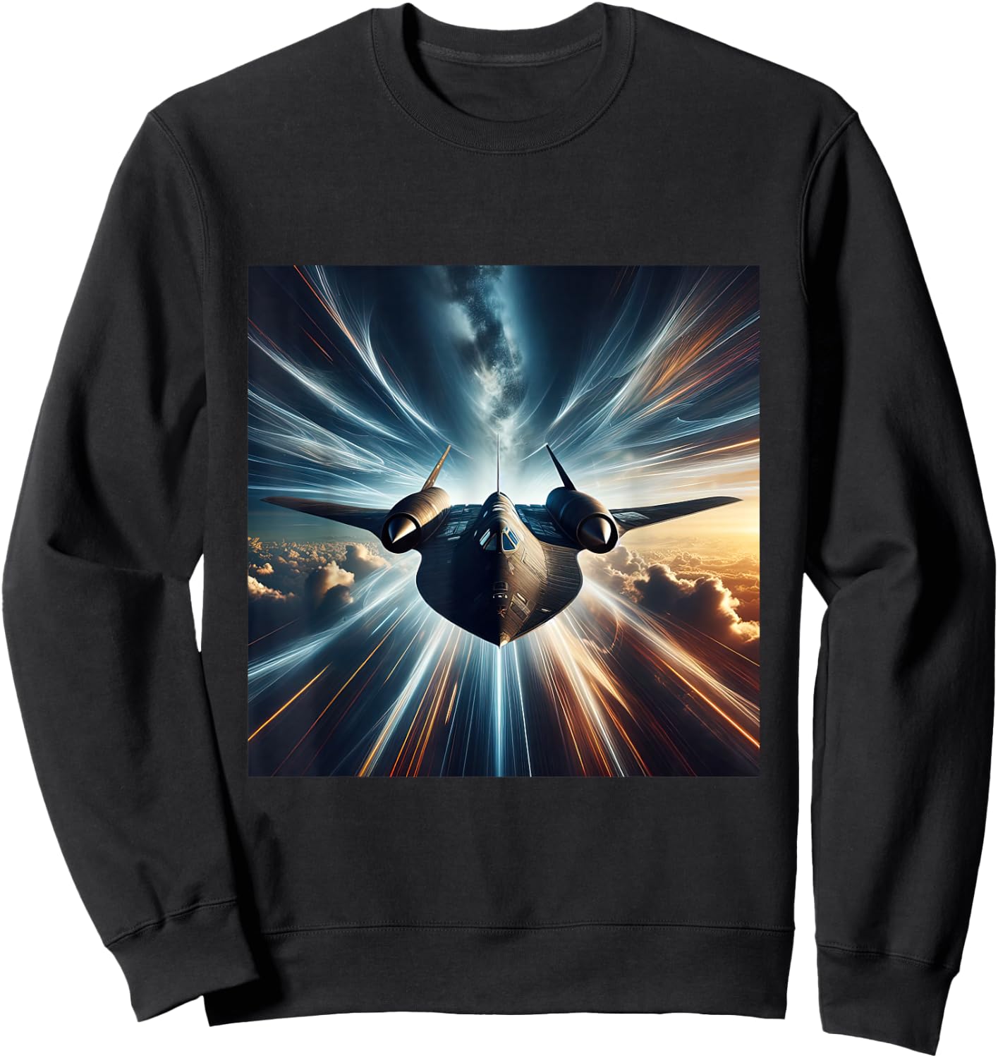SR 71 Blackbird Fighter Jet Military Aircraft Sweatshirt - Sweatshirt | Black