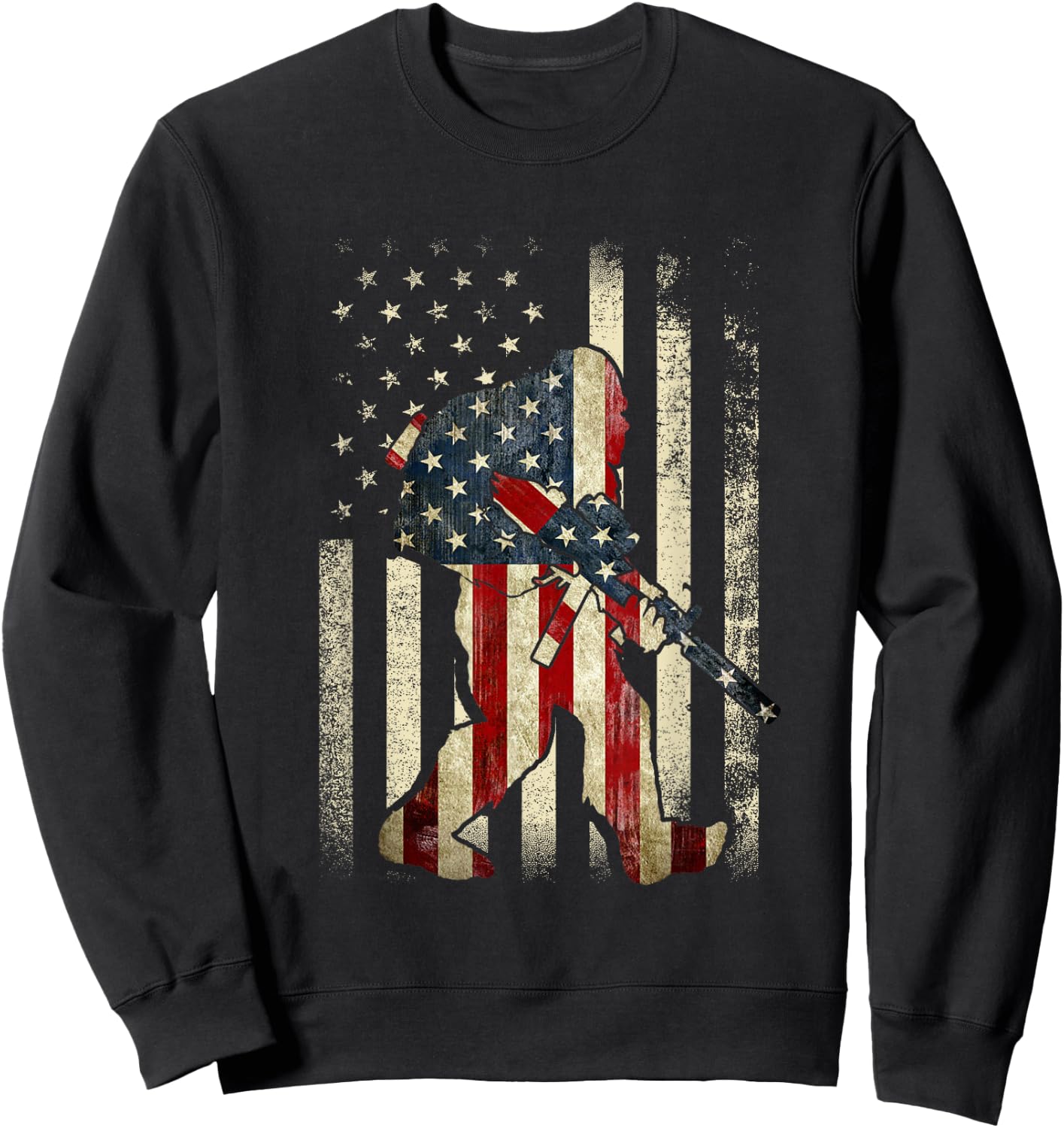 Bigfoot 2nd Amendment Right to Bear Arms Gift Gun Owner Sweatshirt - Sweatshirt | Black