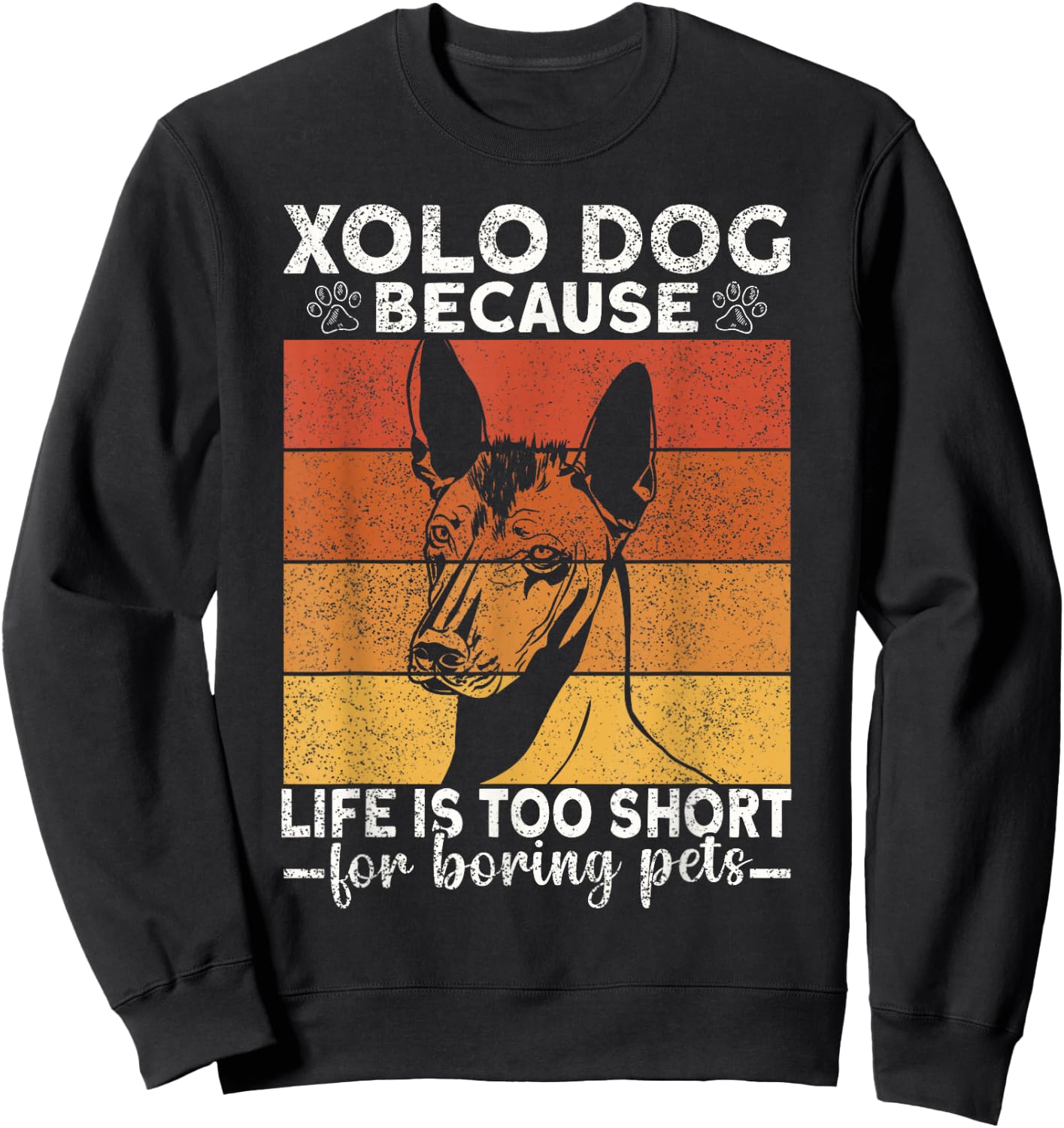 Xolo Dog Mexican Hairless Coated Lover Puppy Xoloitzcuintli Sweatshirt - Sweatshirt | Black