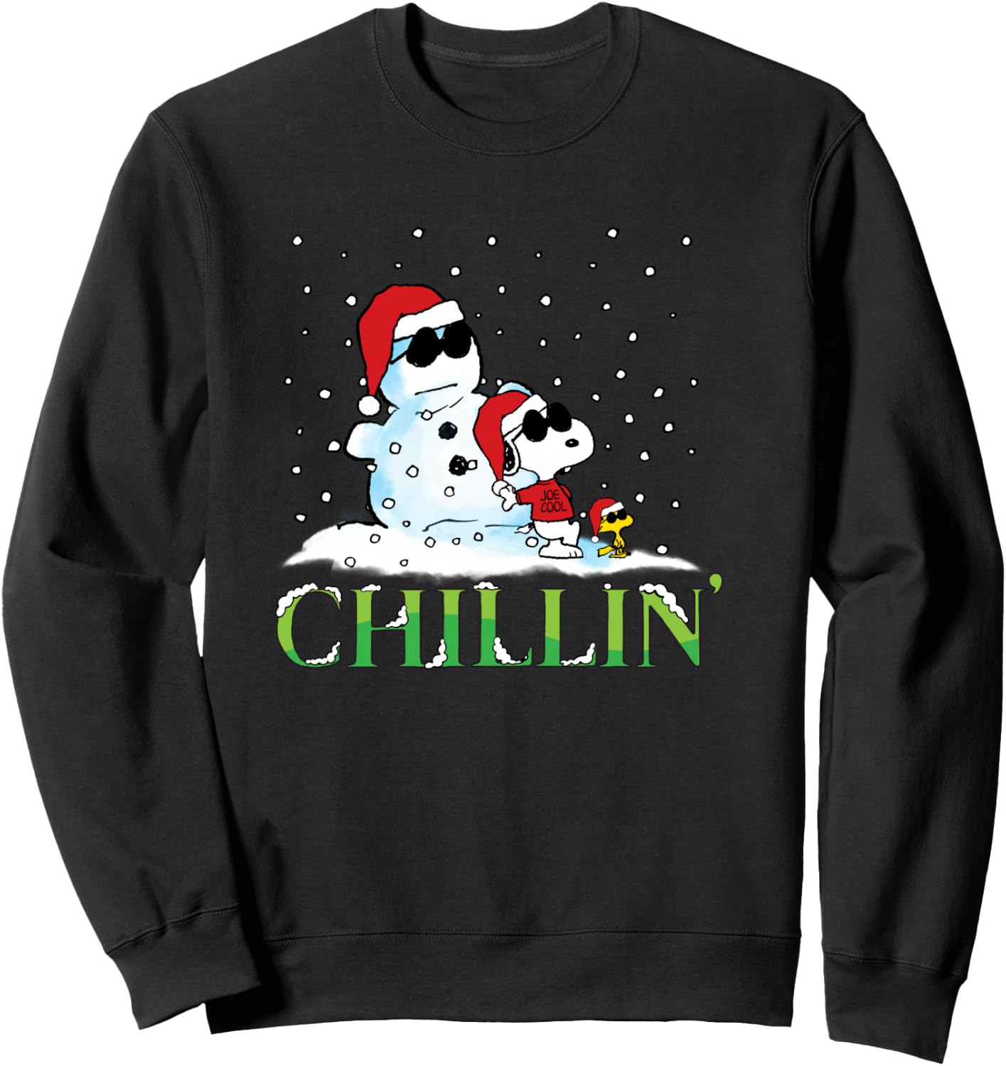 Peanuts Holiday Snoopy Chillin Sweatshirt - Sweatshirt | Black