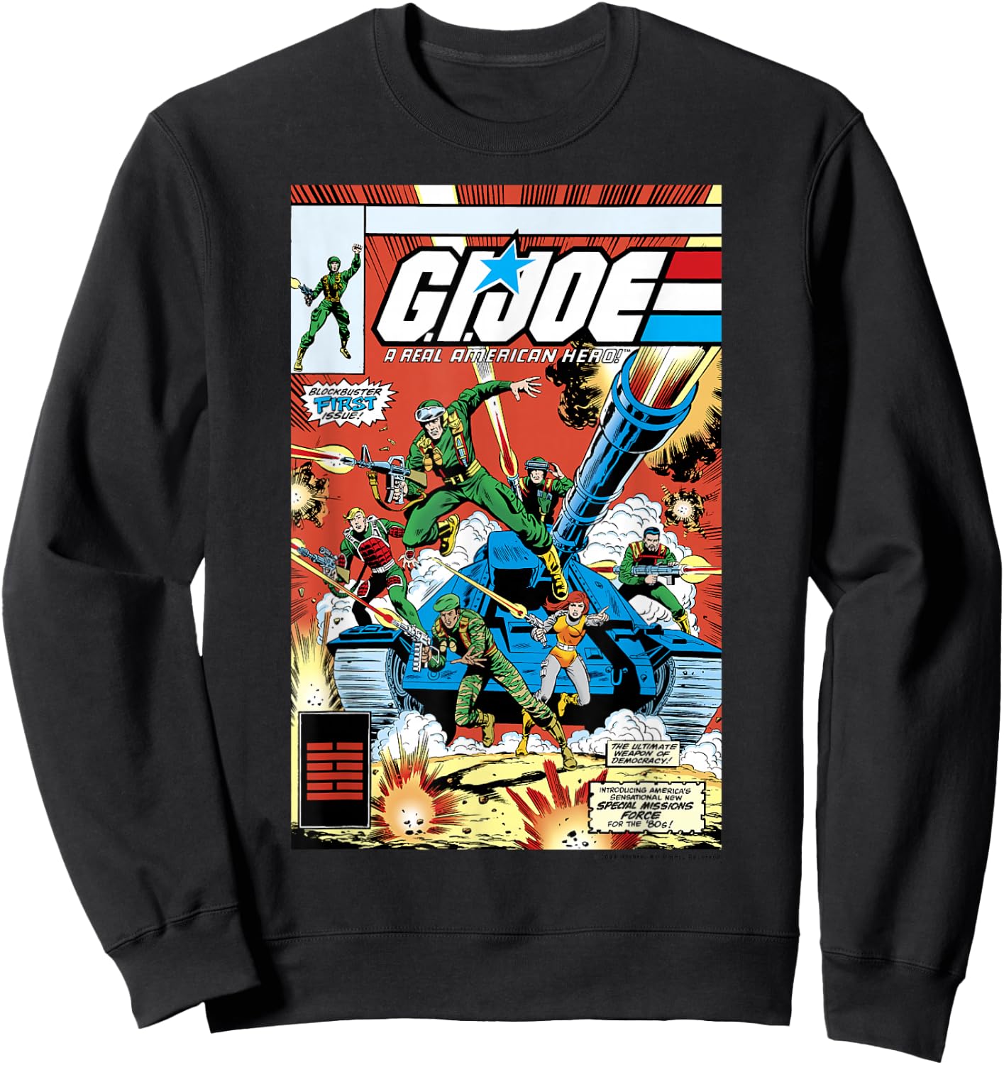 G.I. Joe A Real American Hero Comic Book Cover Small Sweatshirt - Sweatshirt | Black