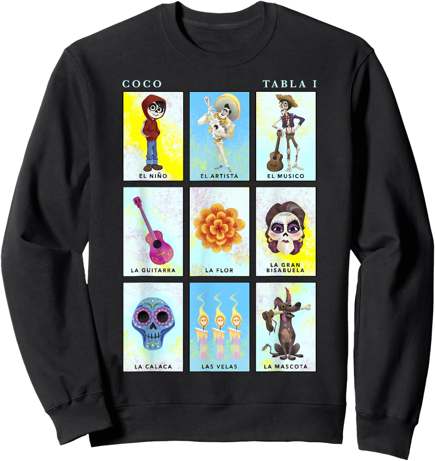 Disney Pixar Coco Group Shot Table 1 Panels Sweatshirt - Sweatshirt | Black