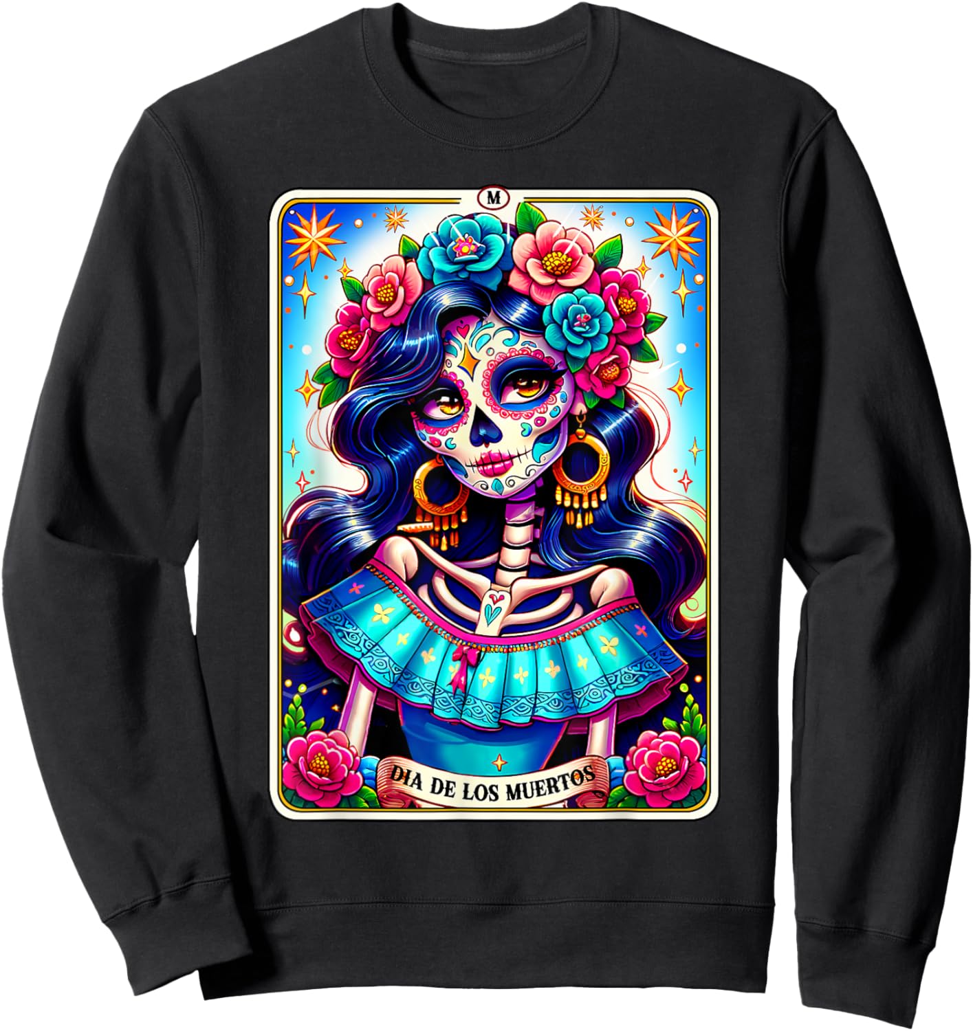 Tarot Card Dia De Los Muertos Woman Catrina Day Of The Dead Sweatshirt - Sweatshirt | Black