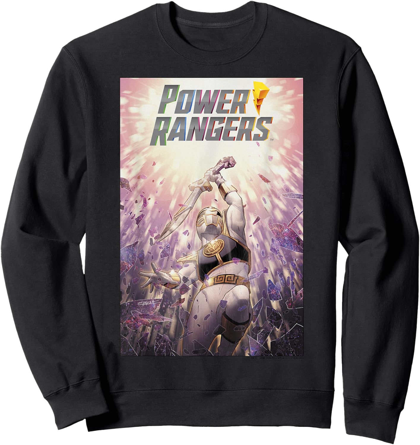 Power Rangers Mighty Morphing Group Battle Comic Poster Sweatshirt - Sweatshirt | Black