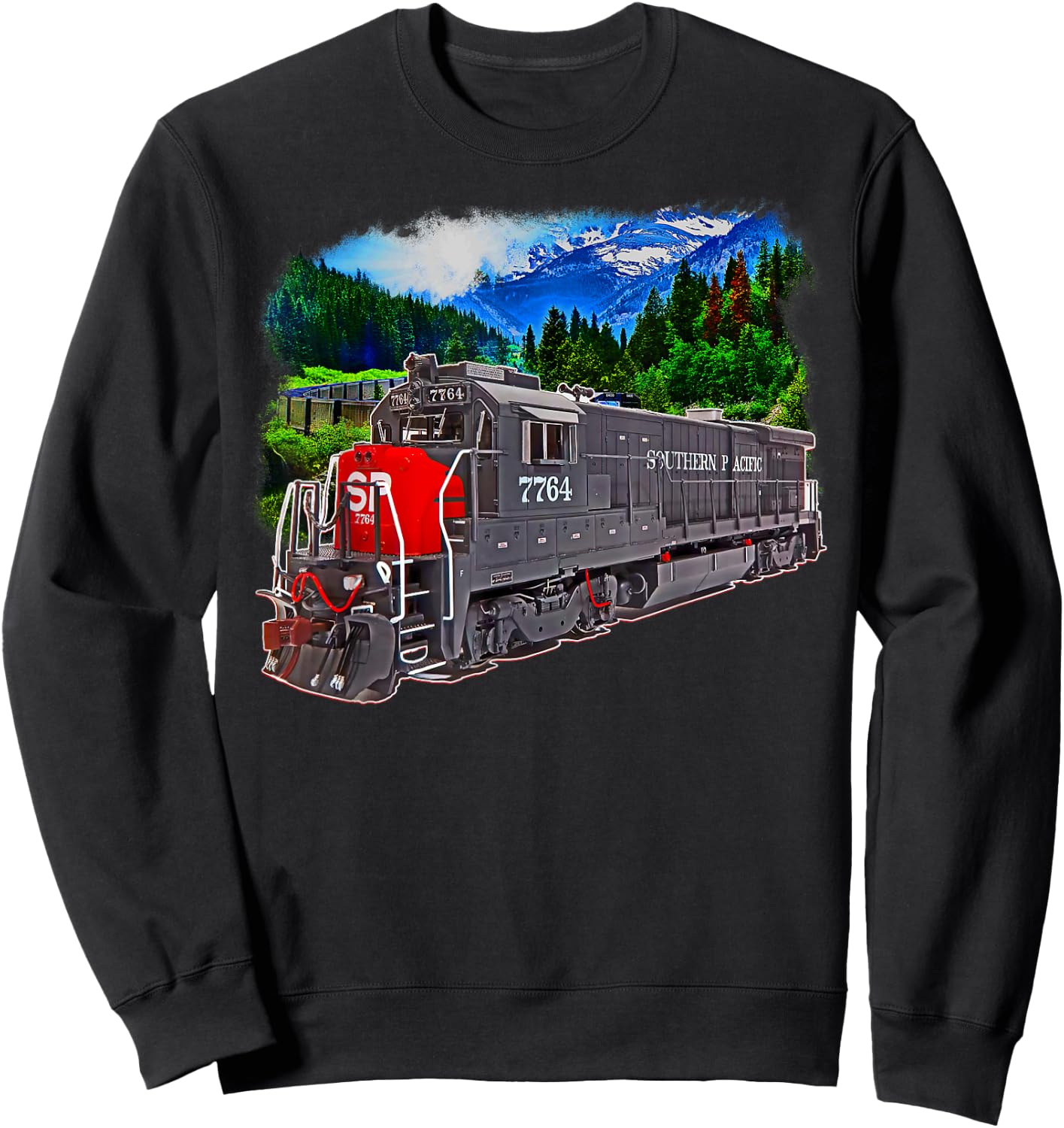 Southern Pacific Engine Train Sweatshirt - Sweatshirt | Black