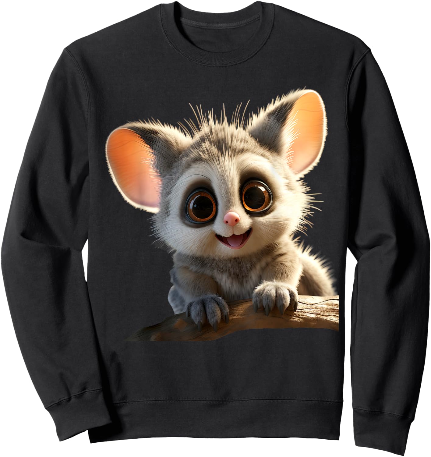 Galago Bush Baby Galagos Nagapies Monkey Ape Cute Galago Sweatshirt - Sweatshirt | Black