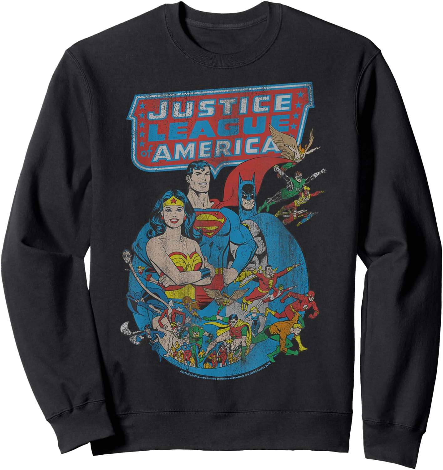 DC Comics Justice League Retro Poster Sweatshirt - Sweatshirt | Black