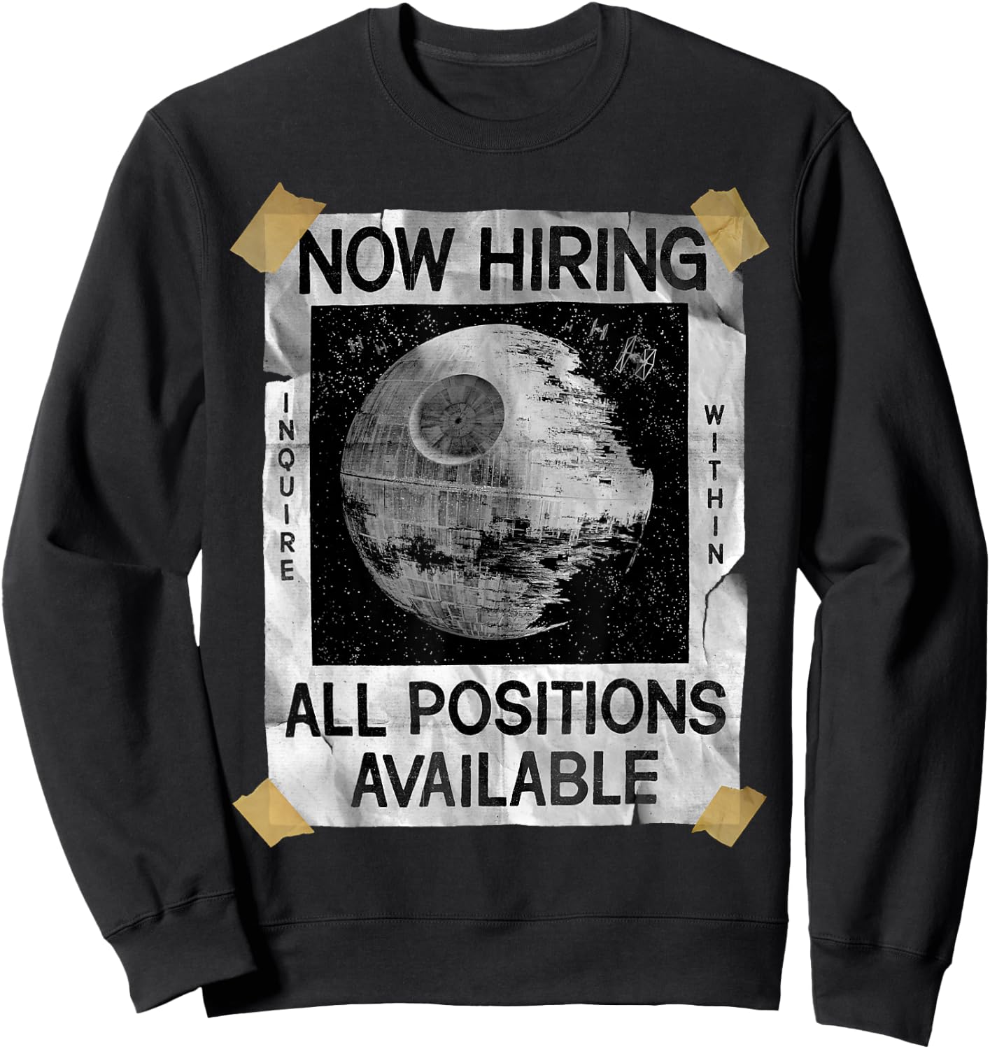 Star Wars Now Hiring On The Death Star Sweatshirt - Sweatshirt | Black