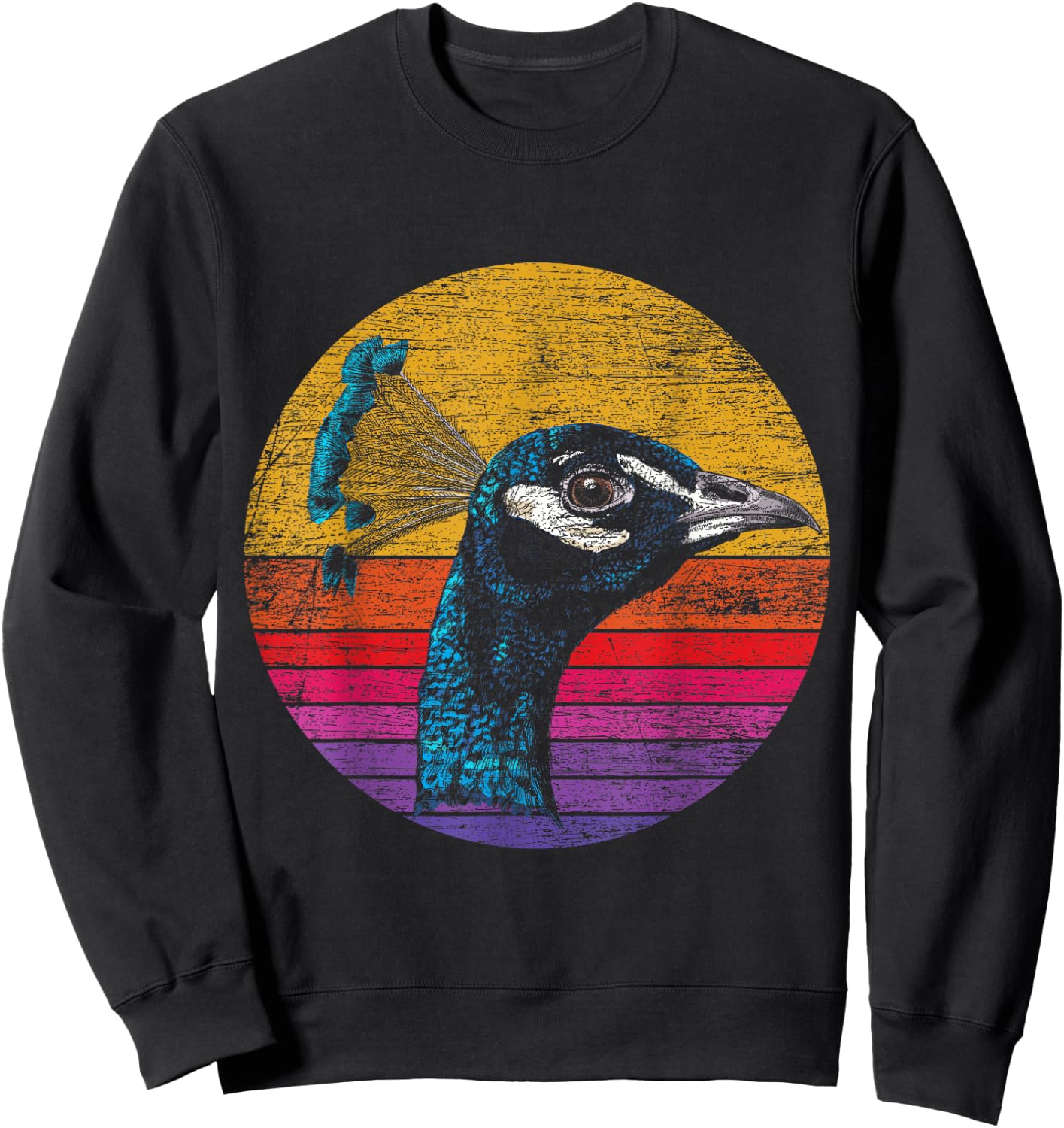 Retro Peacock Sweatshirt - Sweatshirt | Black