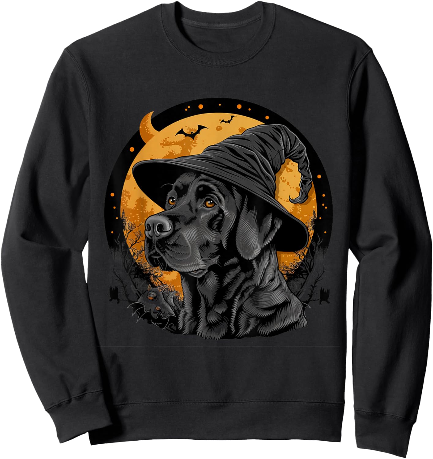 Labrador Halloween Funny Cute Dog Black Lab Mom Wizard Witch Sweatshirt - Sweatshirt | Black