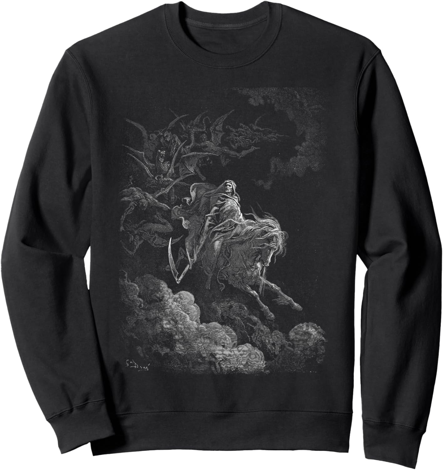 Gustave Doré - Death On The Pale Horse - Grim Reaper - 1865 Sweatshirt - Sweatshirt | Black