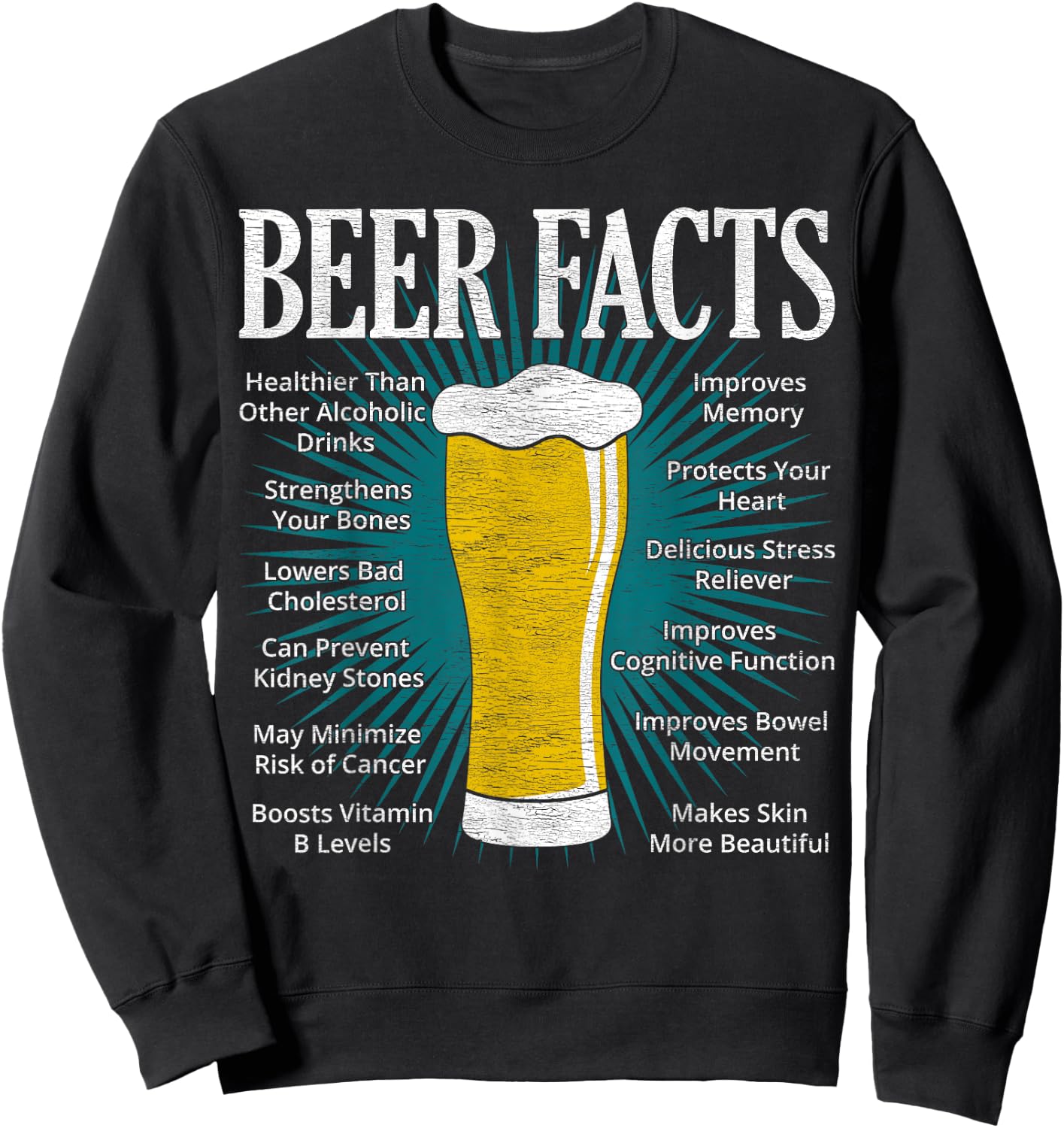 Beer Facts - Funny Beer Lover Gift Sweatshirt - Sweatshirt | Black