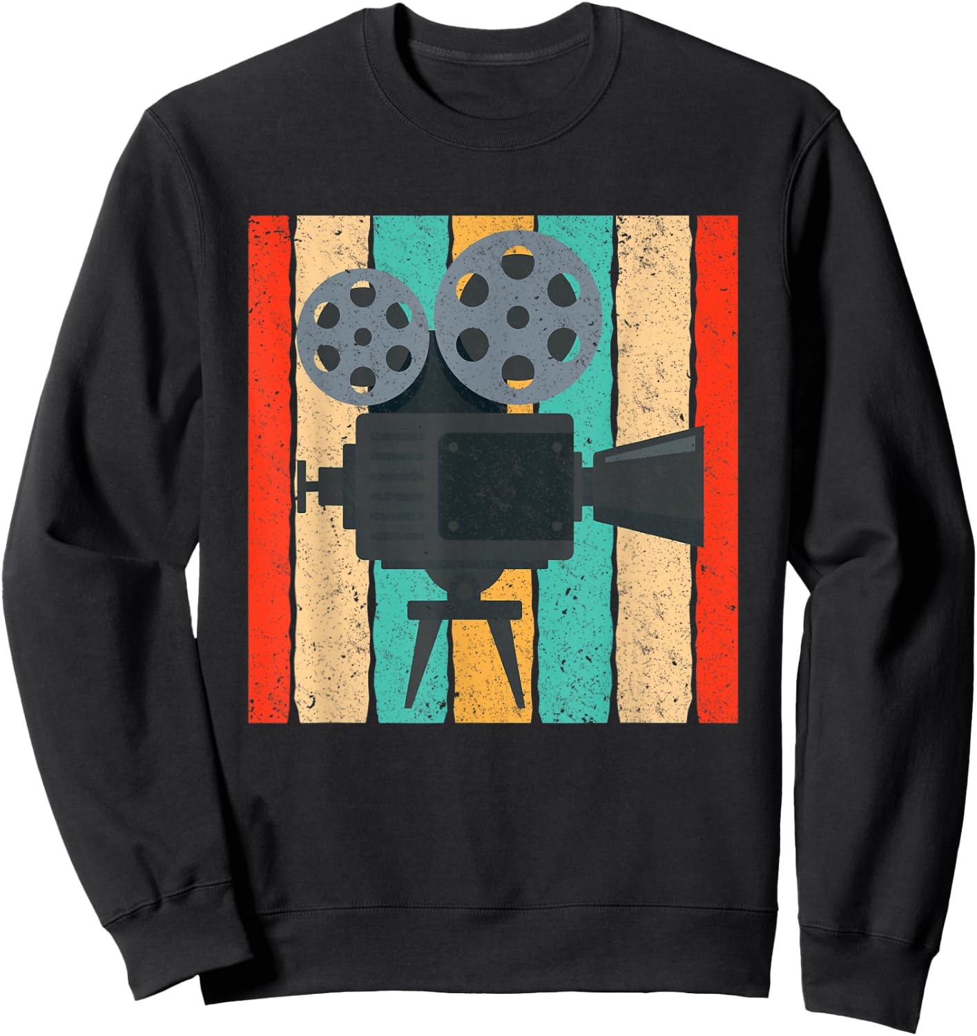 Vintage Cinema Camera Retro Movie Projector Sweatshirt - Sweatshirt | Black
