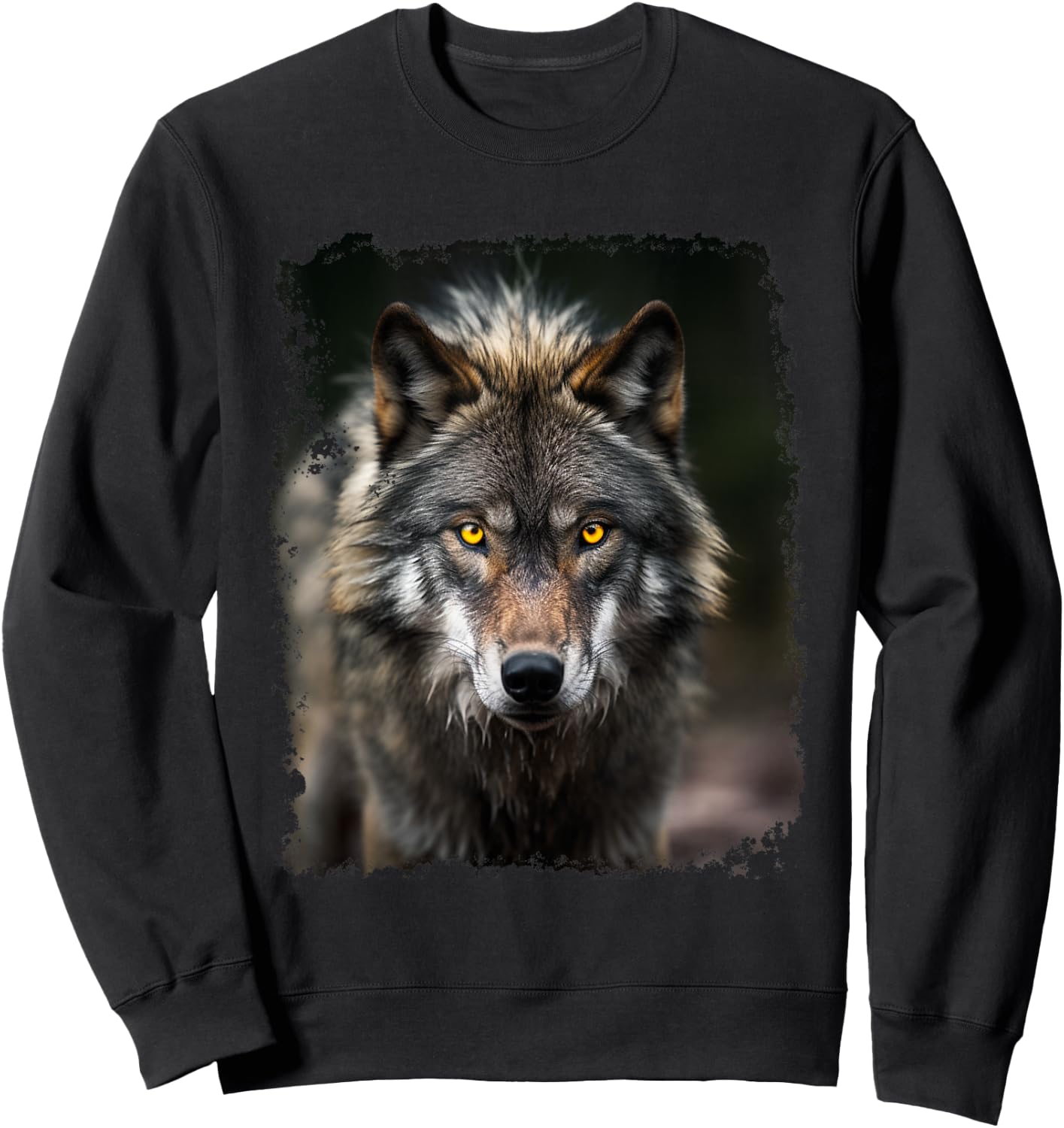 Noah&Friends Vintage Wolf , Black, Small, Short Sleeve Sweatshirt - Sweatshirt | Black