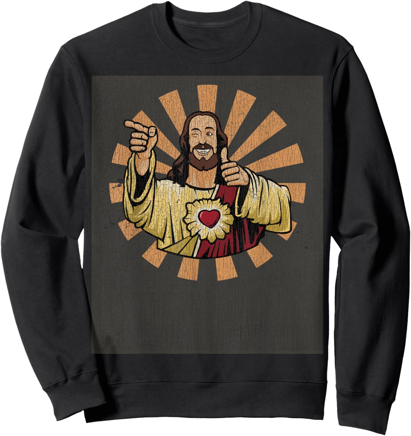 Vintage Buddy a Christ Christmas Jesus Sweatshirt - Sweatshirt | Black