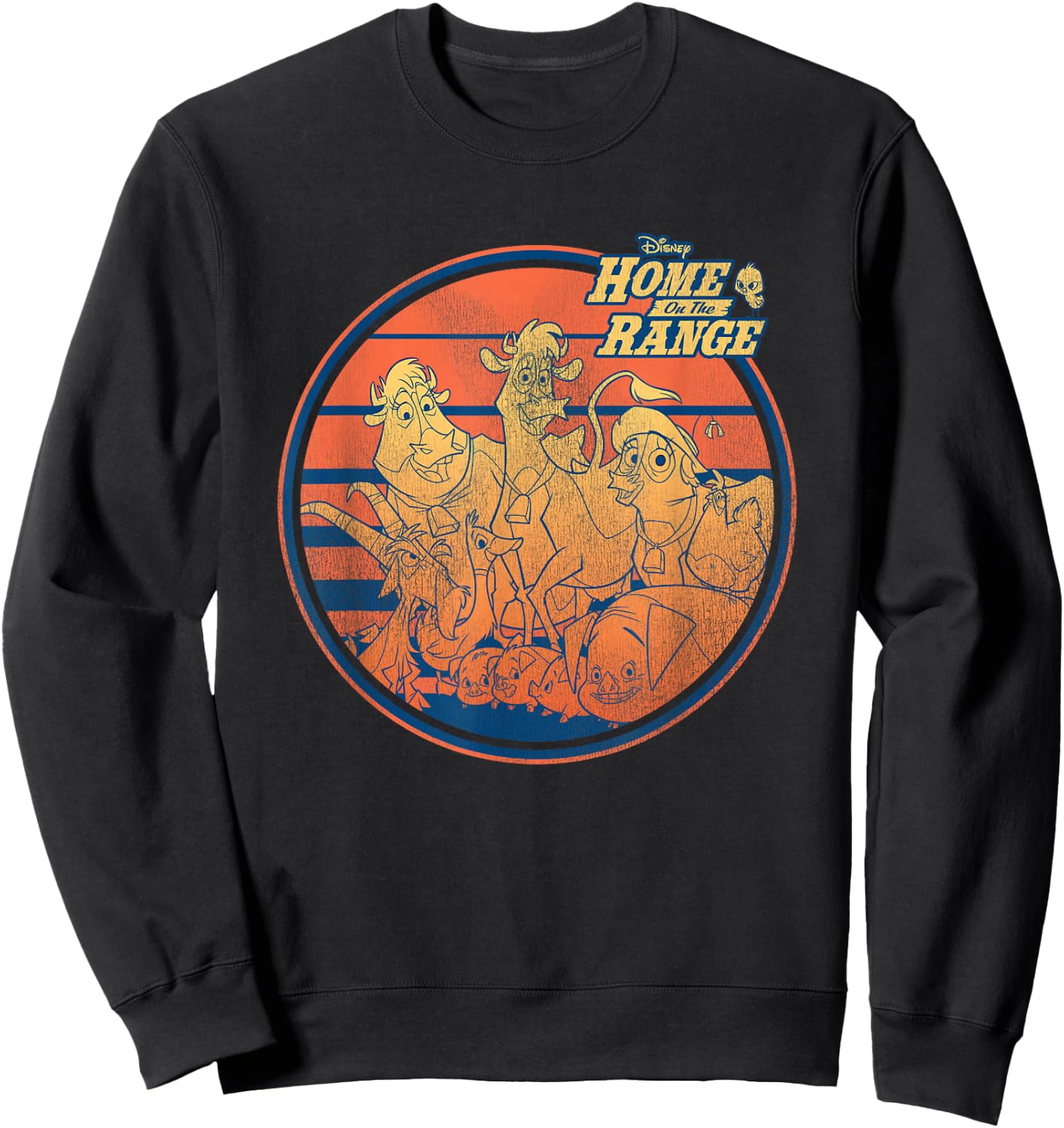Disney Home on the Range Characters Retro Stripes Sweatshirt - Sweatshirt | Black