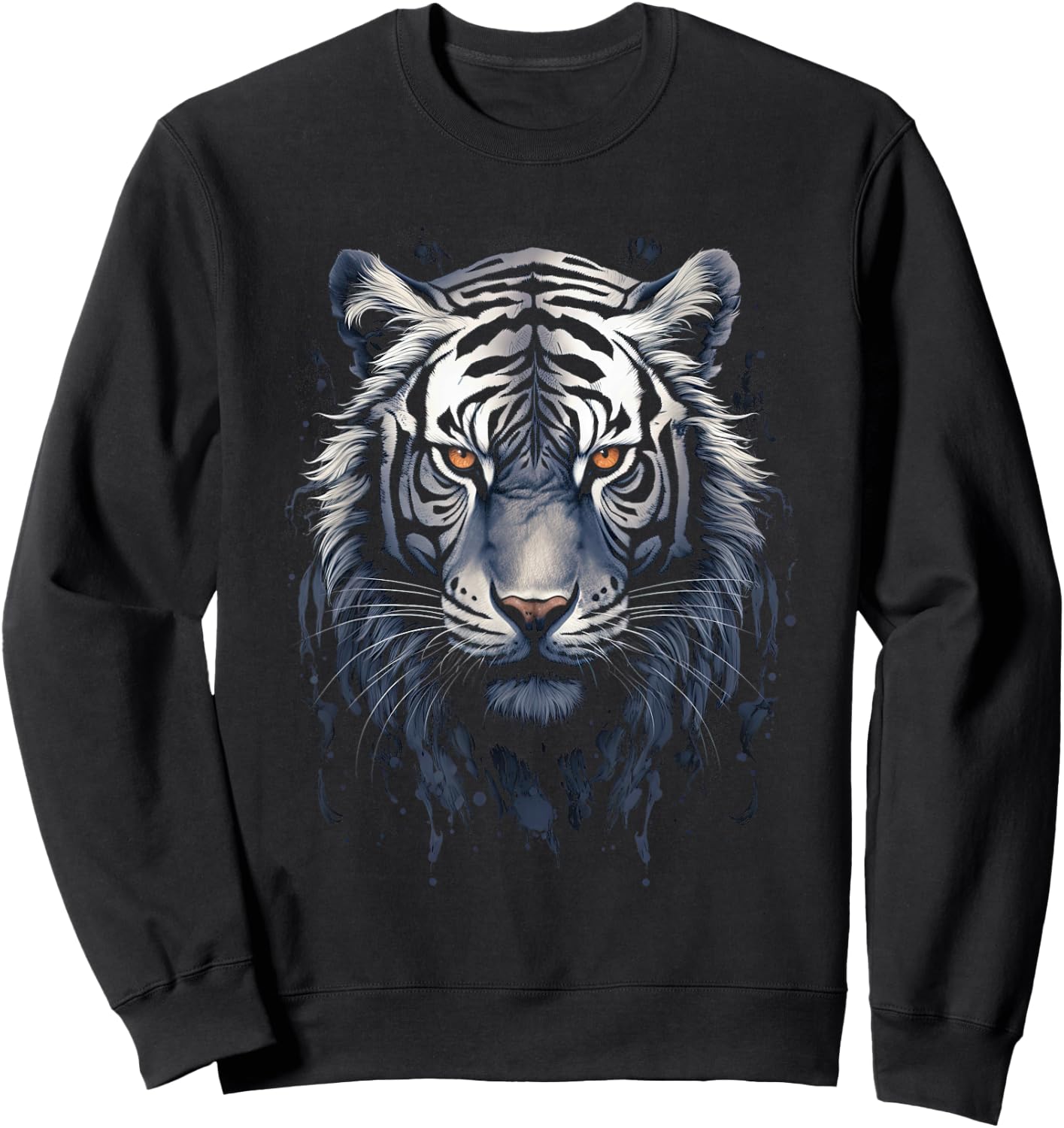 White Tiger Iconic Bengal Sumatran Tigers Wildlife Sweatshirt - Sweatshirt | Black