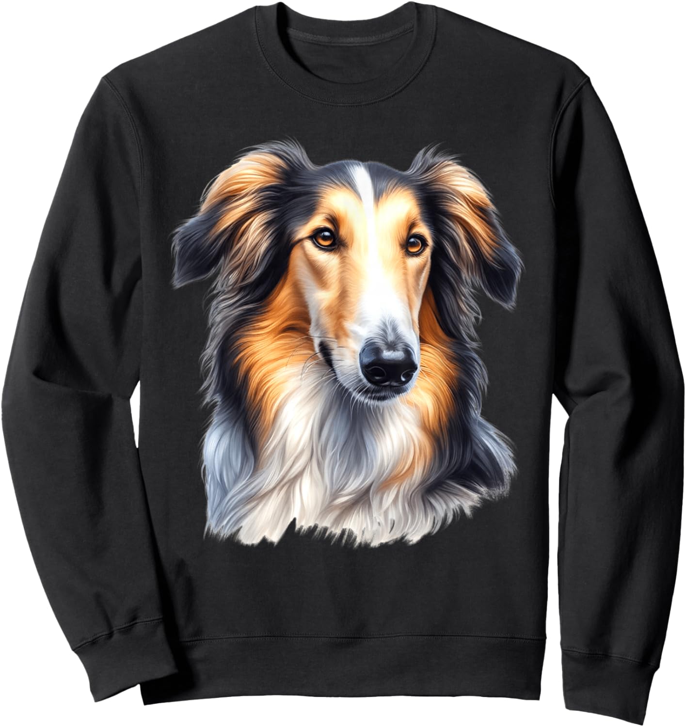 Borzoi Dog Portrait Sweatshirt - Sweatshirt | Black