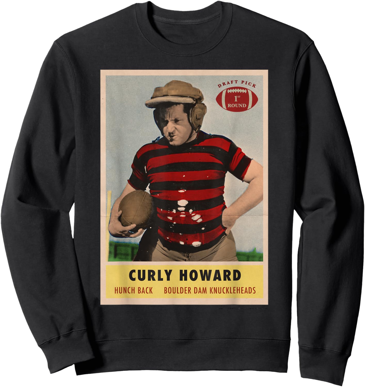 Curly - Knuckleheads Football Card Sweatshirt - Sweatshirt | Black