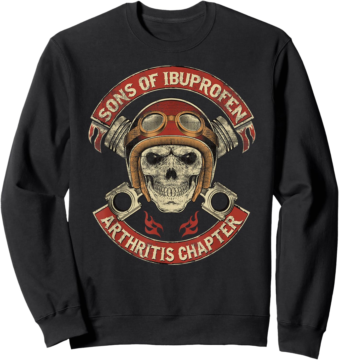 Vintage Son of Ibuprofen Funny Arthritis Chapter Biker Sweatshirt - Sweatshirt | Black
