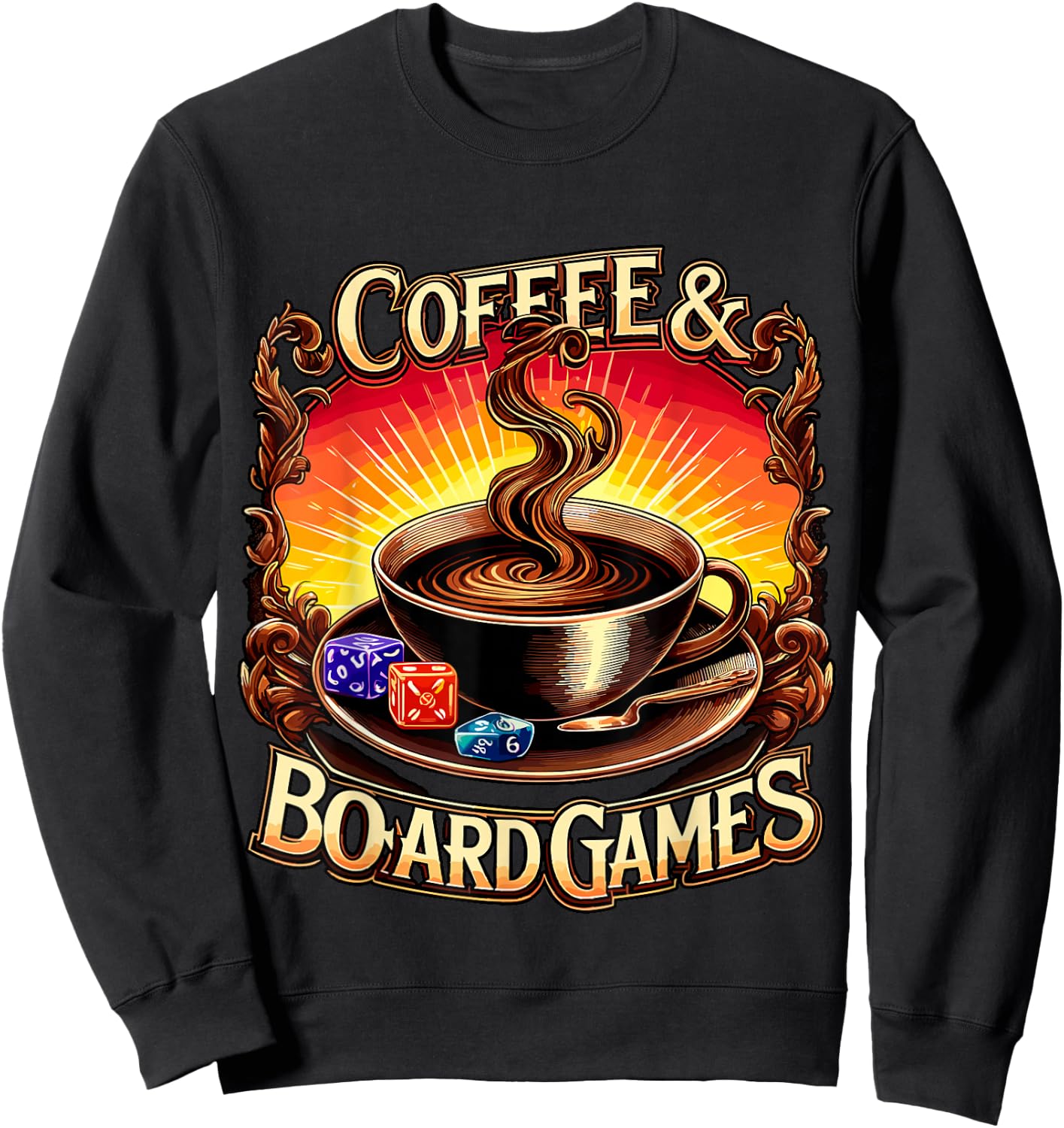Coffee and Board Games Board Game Night Sweatshirt - Sweatshirt | Black
