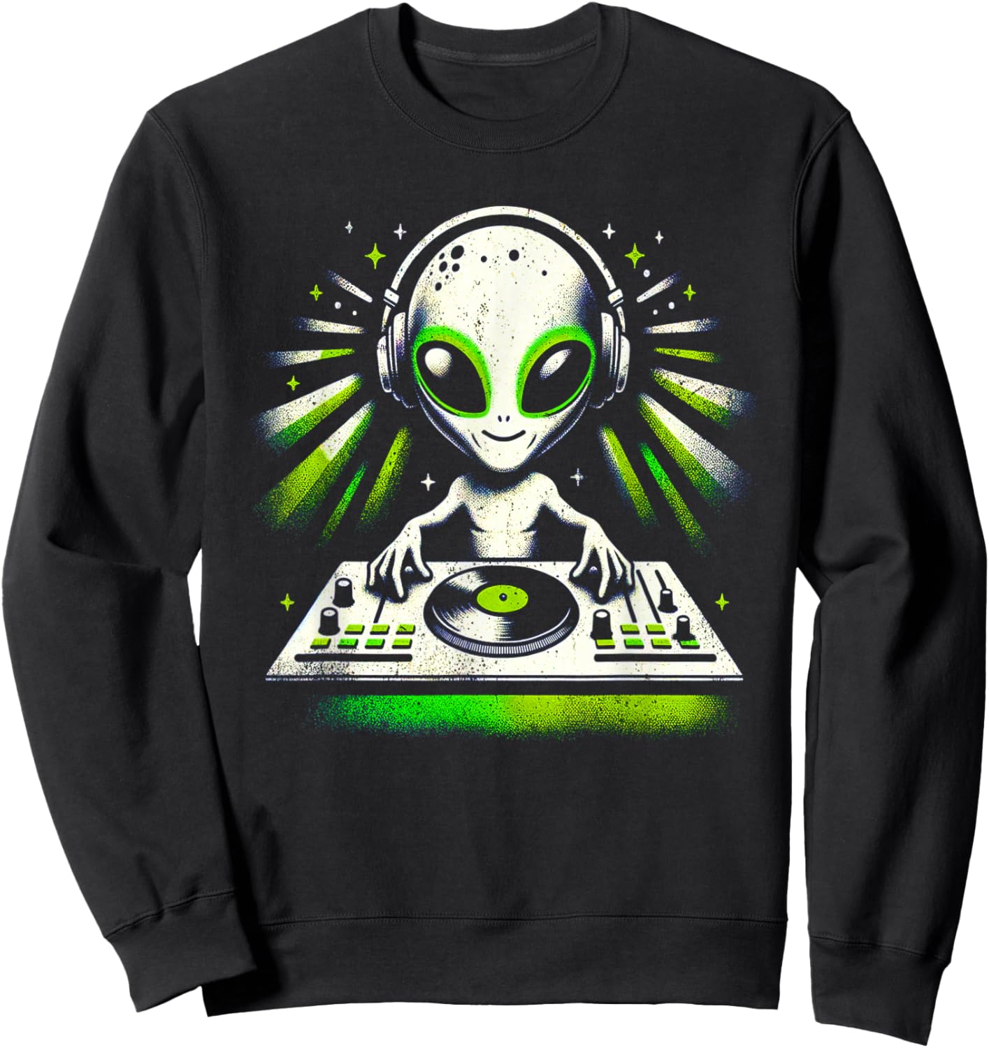 Alien DJ Music Mixer Fun Extraterrestrial Music Lover Shirt Sweatshirt - Sweatshirt | Black