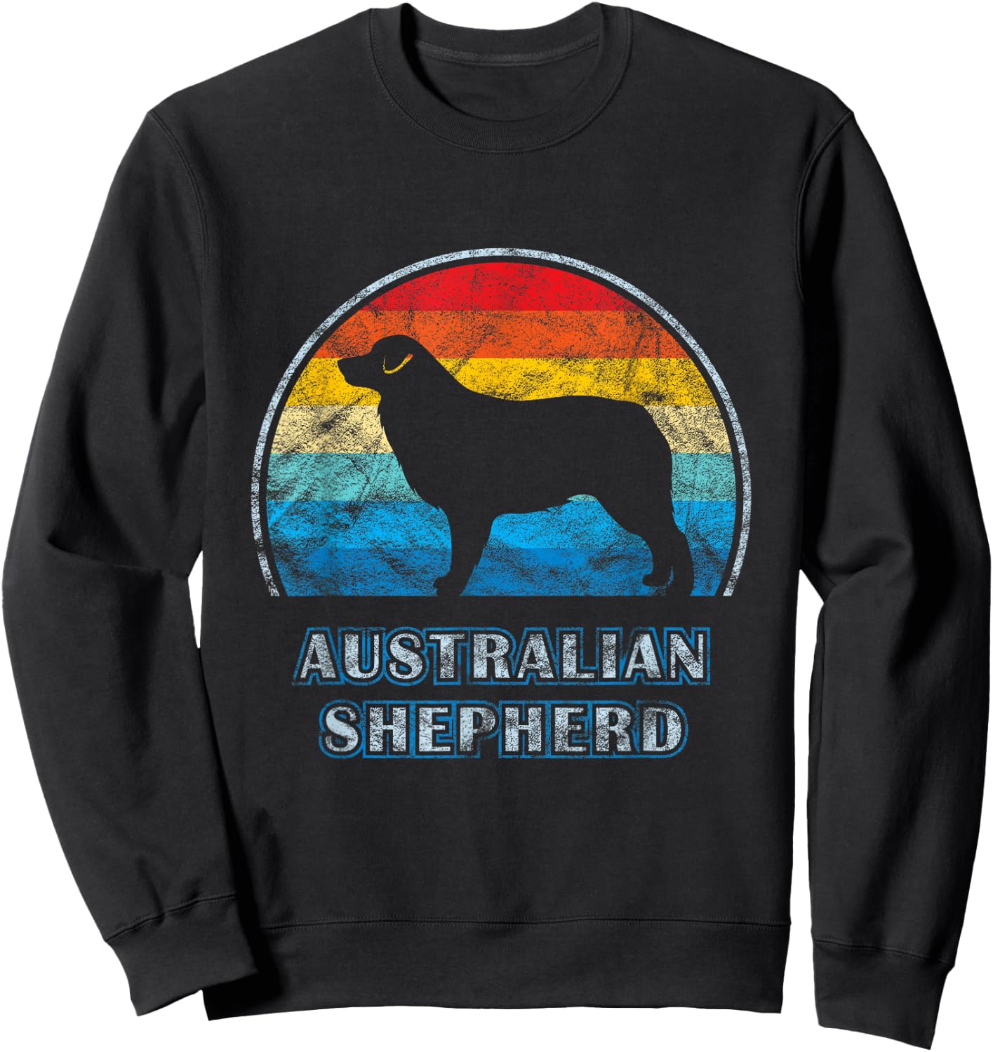 Australian Shepherd Vintage Design Dog Sweatshirt - Sweatshirt | Black