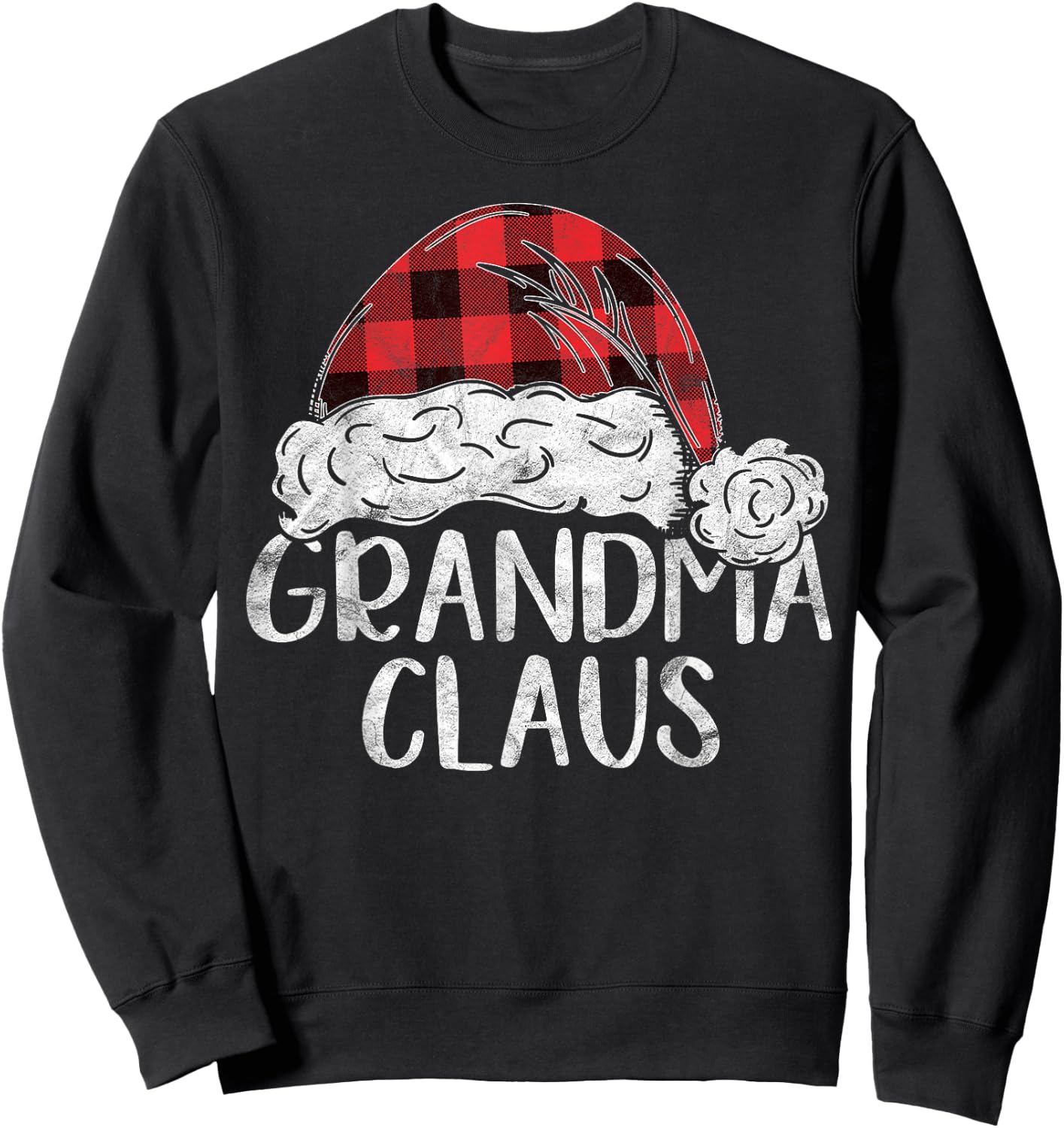Grandma Claus Christmas Costume Gift Santa Matching Family Sweatshirt - Sweatshirt | Black