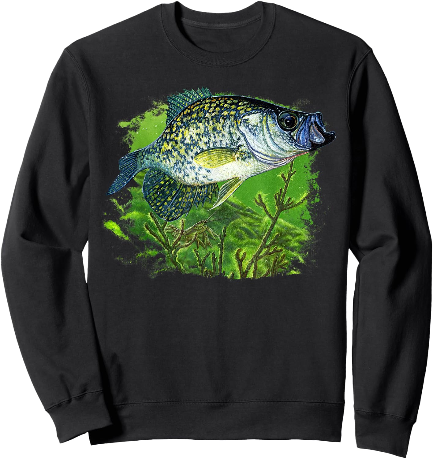 Crappie Swim with Branches Cool Crappie CR Sweatshirt - Sweatshirt | Black