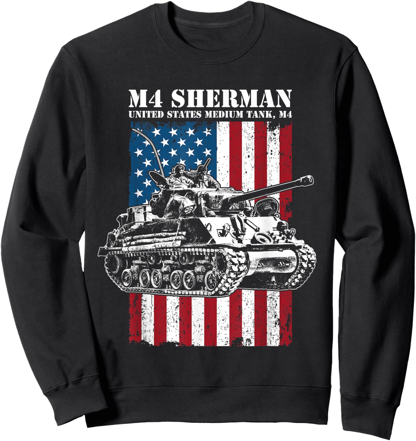 M4 Sherman WW2 Tank - Medium Tank M4 Sweatshirt - Sweatshirt | Black