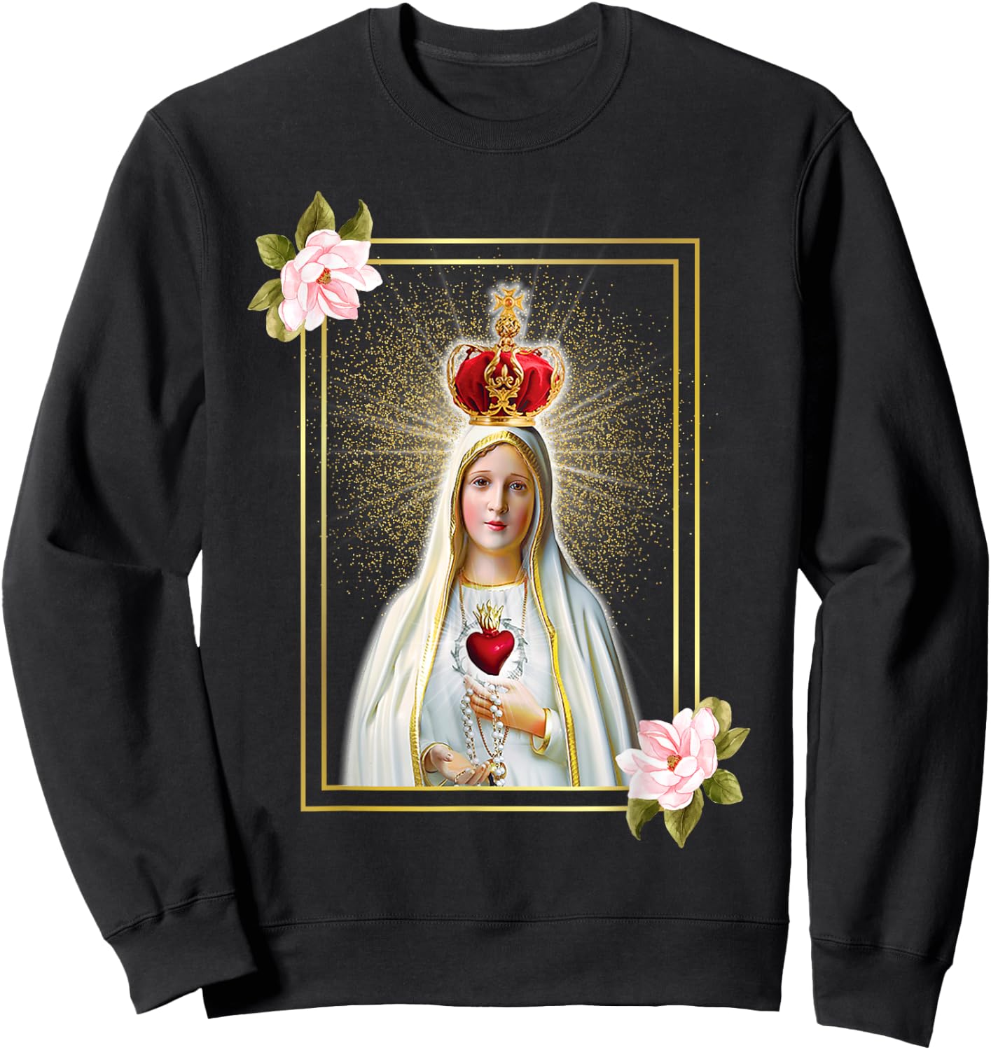 Our Lady of Fatima Immaculate Heart of Blessed Virgin Mary Sweatshirt - Sweatshirt | Black