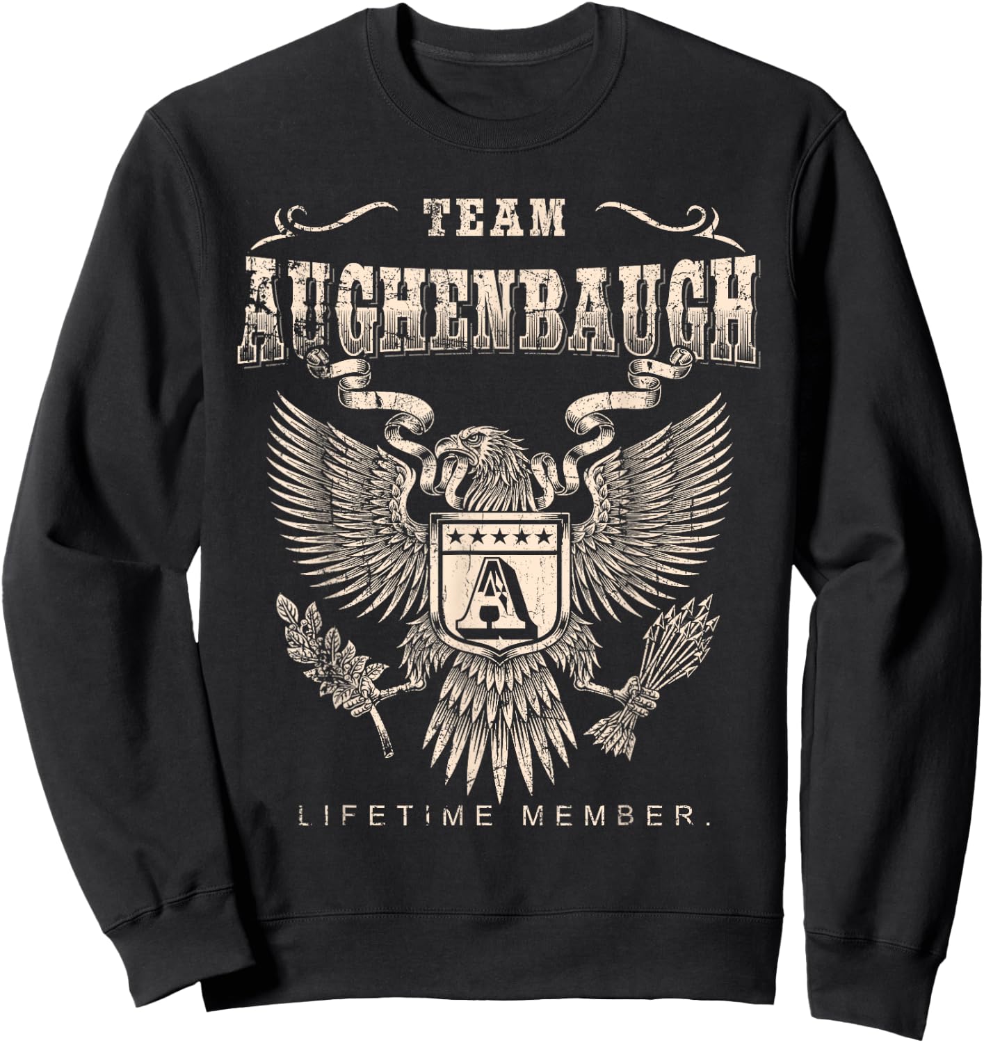 Team Aughenbaugh Lifetime Member - Aughenbaugh Name Sweatshirt - Sweatshirt | Black