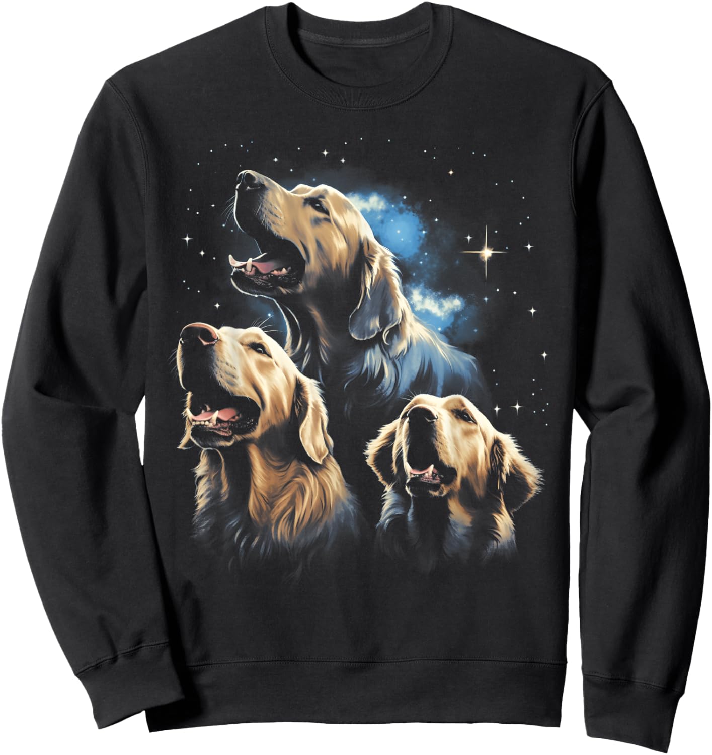 Golden Retriever Howling At The Moon Golden Retriever Dad Sweatshirt - Sweatshirt | Black