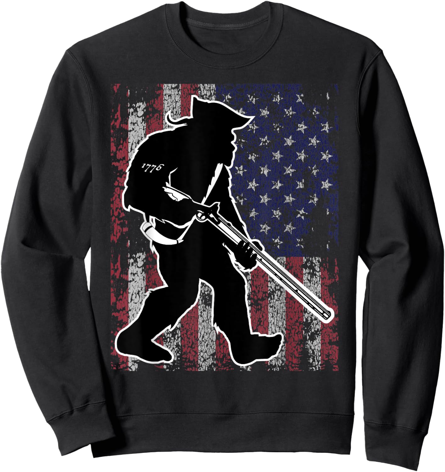Patriotic Bigfoot 2nd Amendment Right to Bear Arms Gun Sweatshirt - Sweatshirt | Black