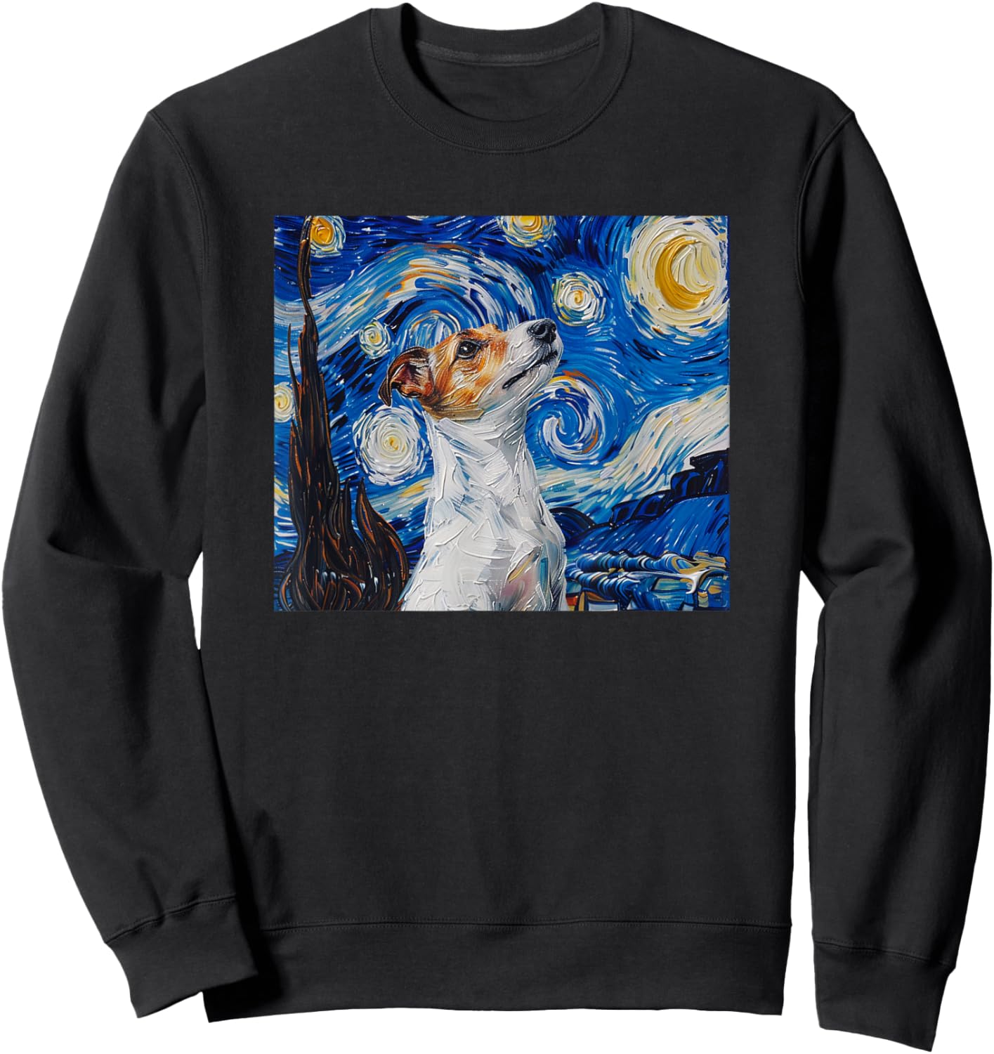 JRT Dog Lover Starry Night Jack Russell Lover Sweatshirt - Sweatshirt | Black